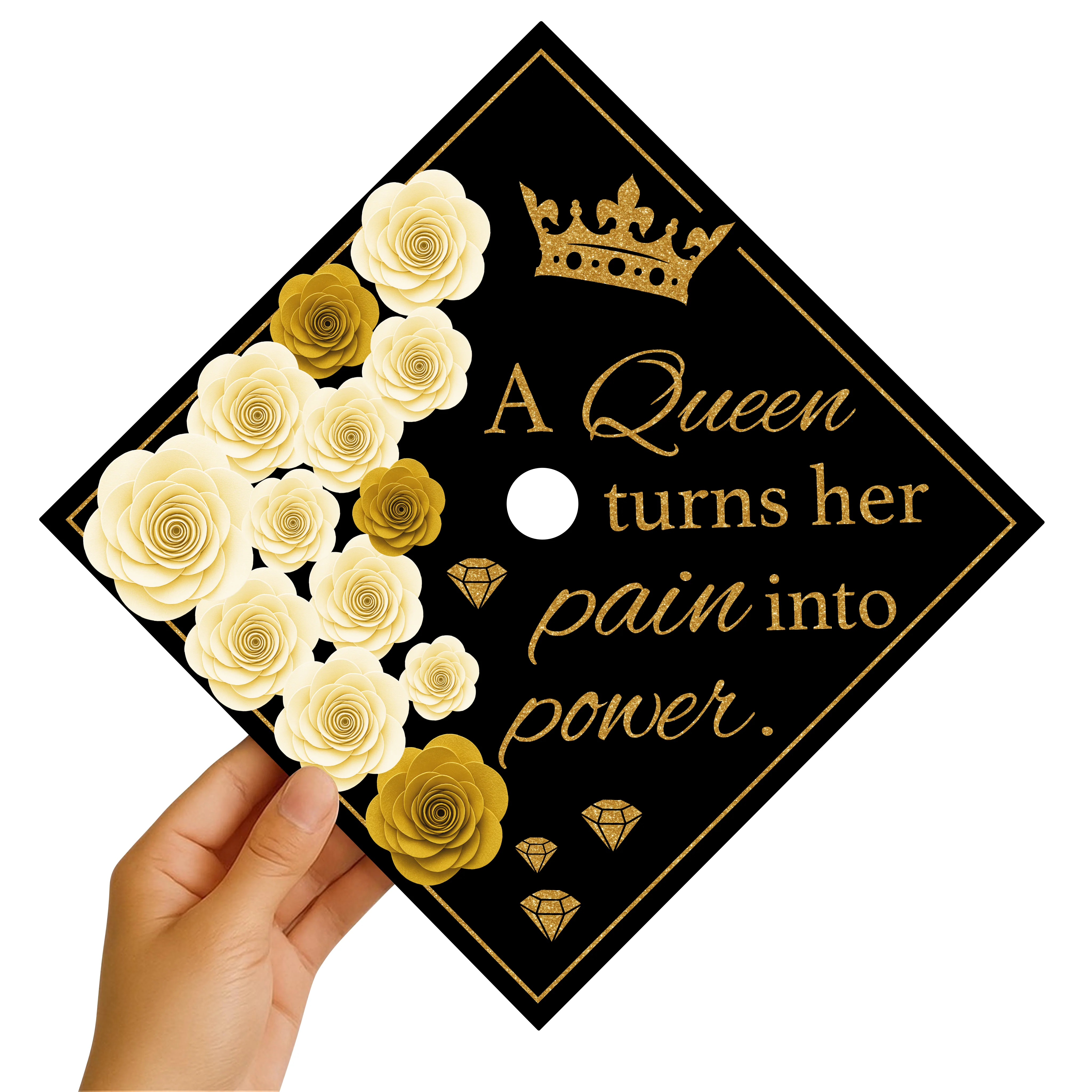 A Queen Turns Her Pain Graduation Cap Topper - Image 4
