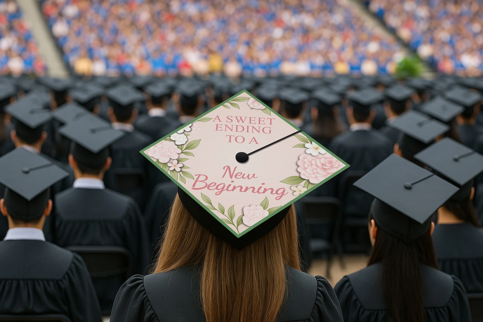 A Sweet Ending to a New Beginning Graduation Cap Topper - Image 5