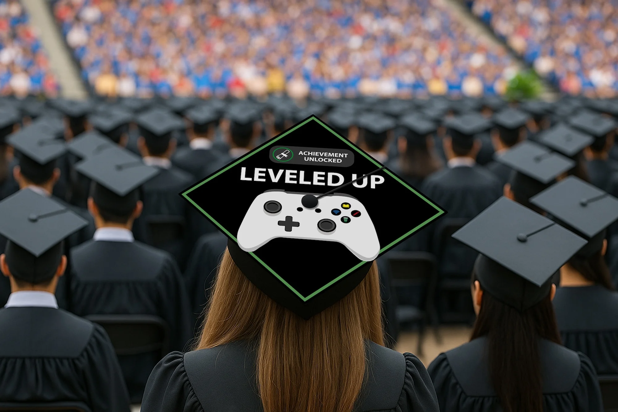 Achievement Unlocked Leveled Up Graduation Cap Topper - Image 7