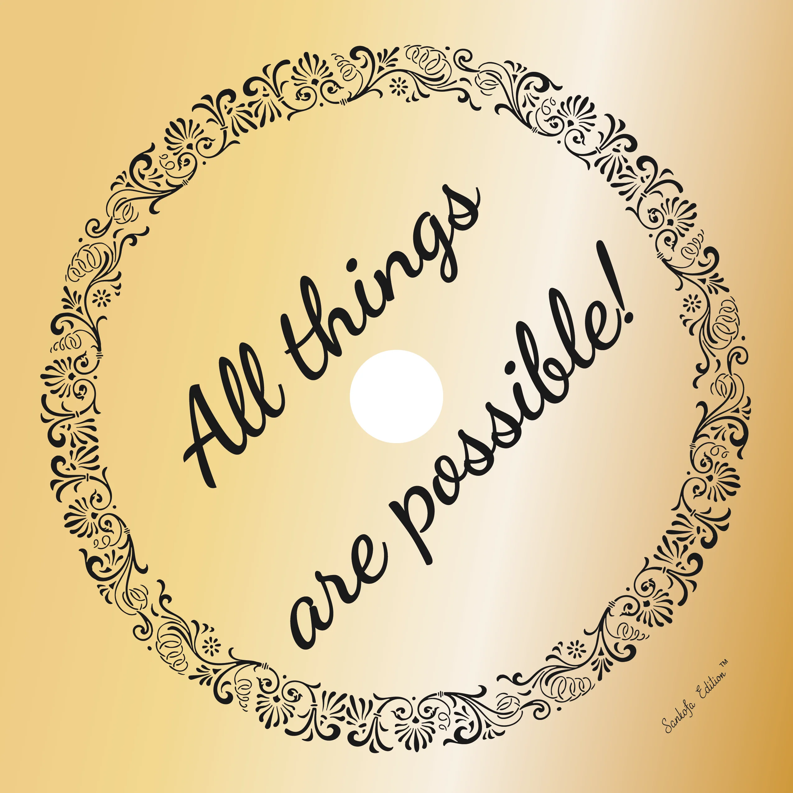 All Things Are Possible Gold Graduation Cap Topper - Image 3