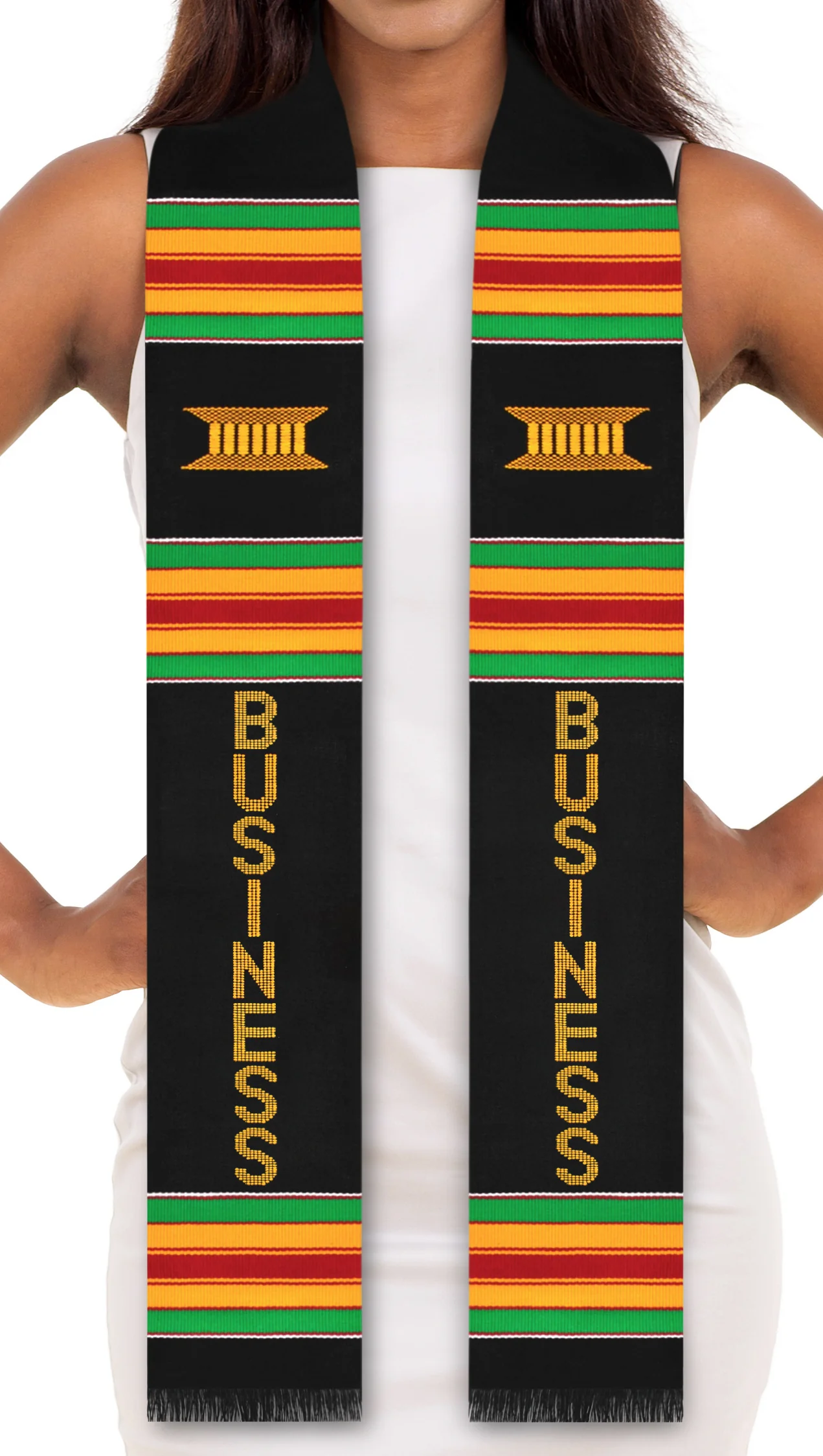 Business Major Authentic Handwoven Kente Cloth Graduation Stole