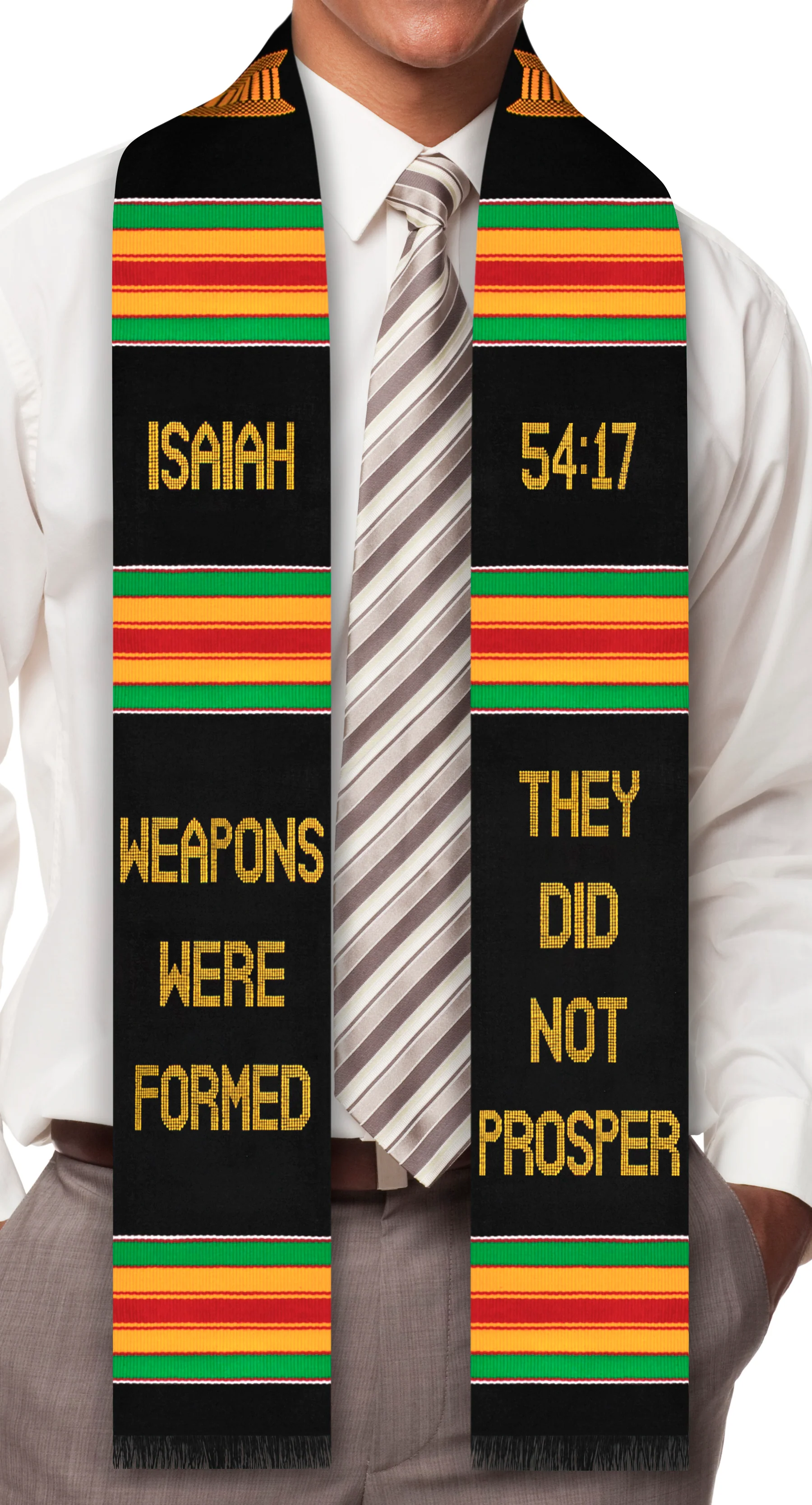 Overcomer Weapons Were Formed They Did Not Prosper Kente Stole (Isaiah 54:17) - Image 3