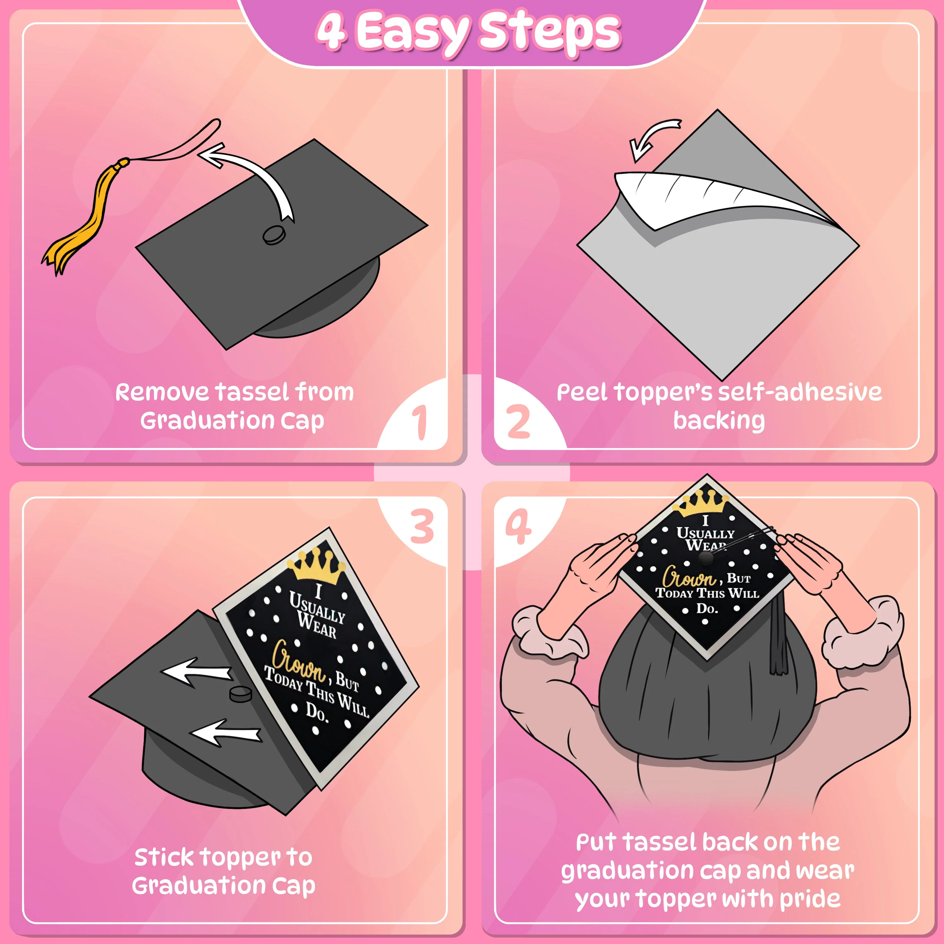 Commit to the Lord Whatever You Do Graduation Cap Topper - Image 3