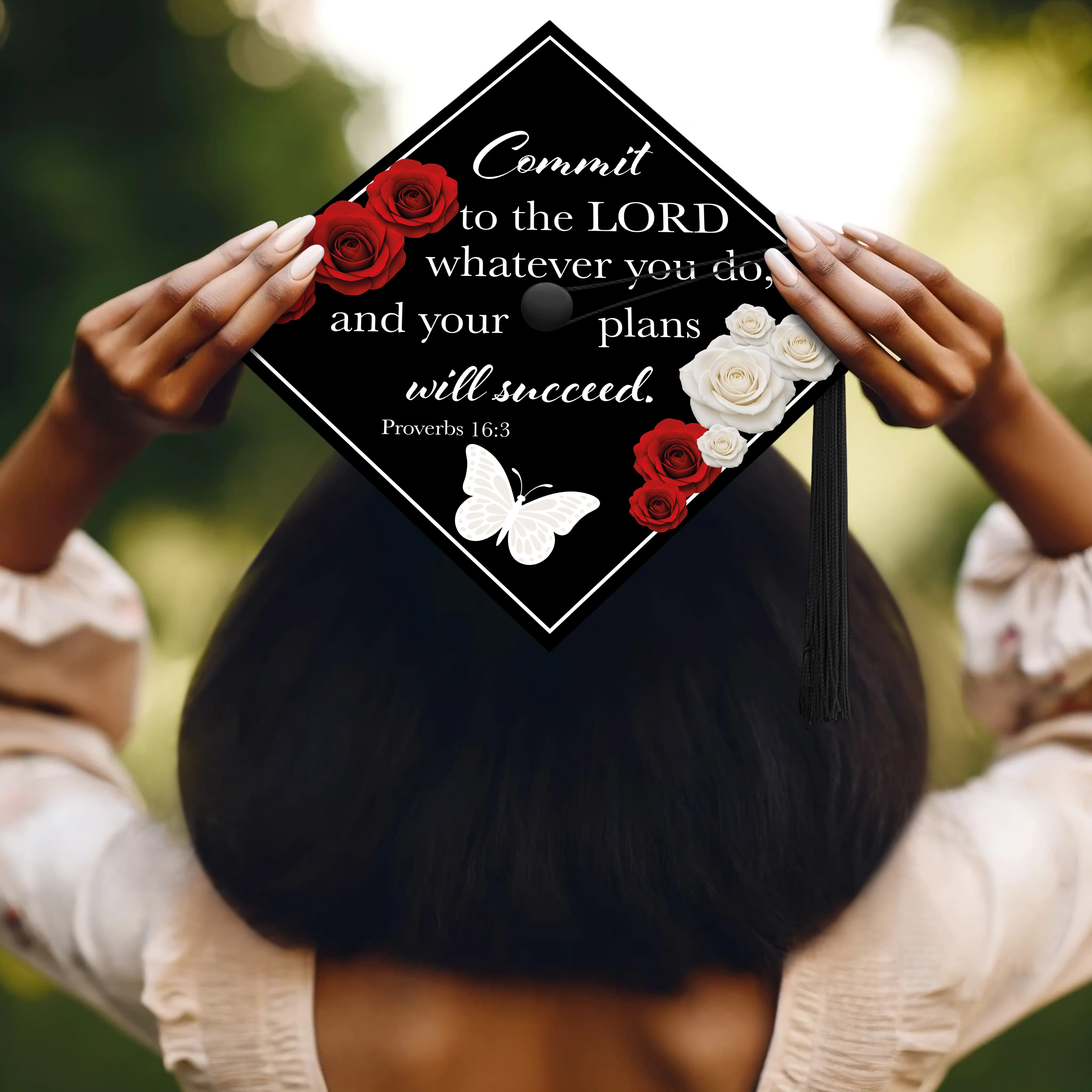 Commit to the Lord Whatever You Do Graduation Cap Topper - Image 5