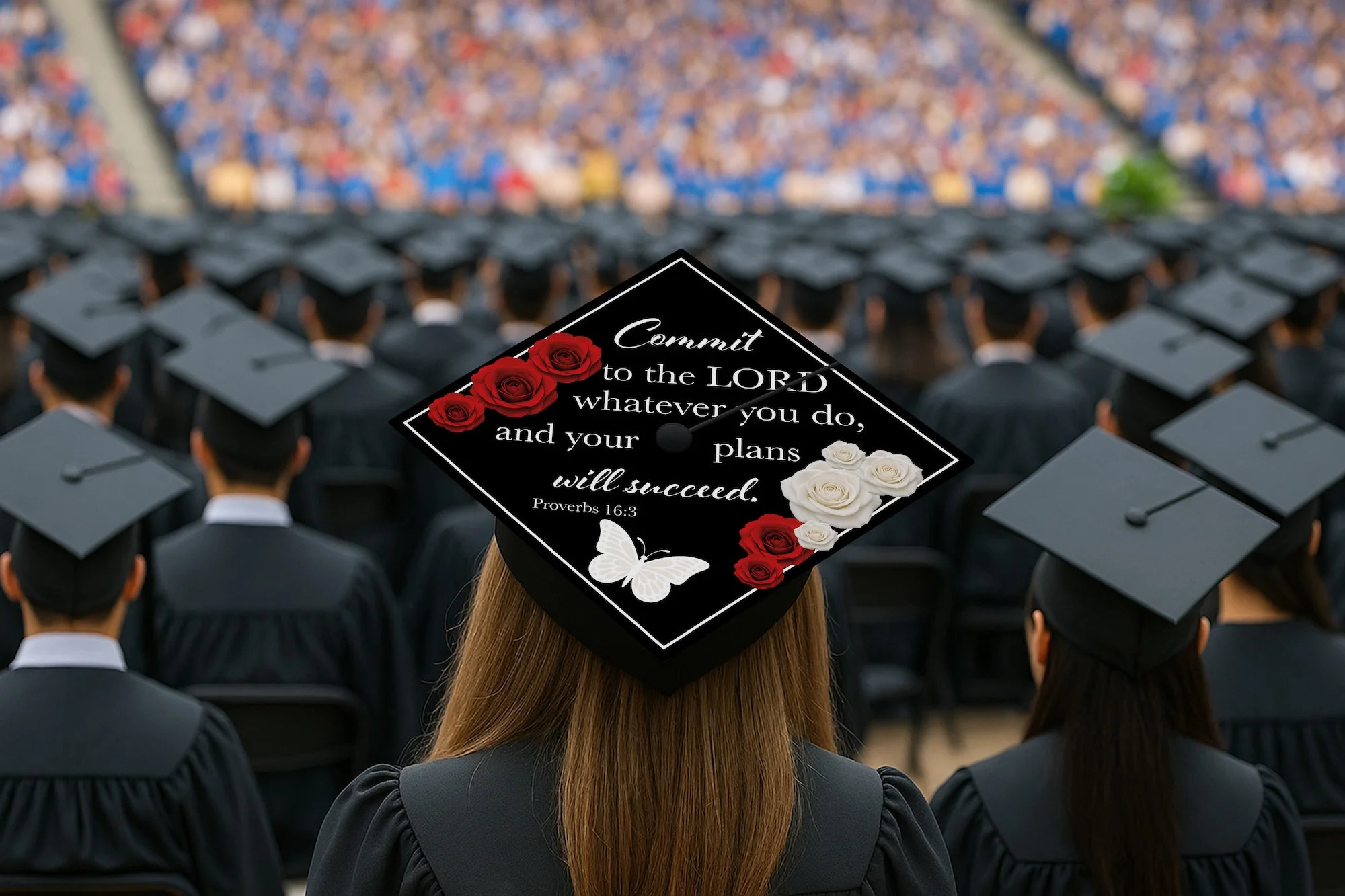 Commit to the Lord Whatever You Do Graduation Cap Topper - Image 7