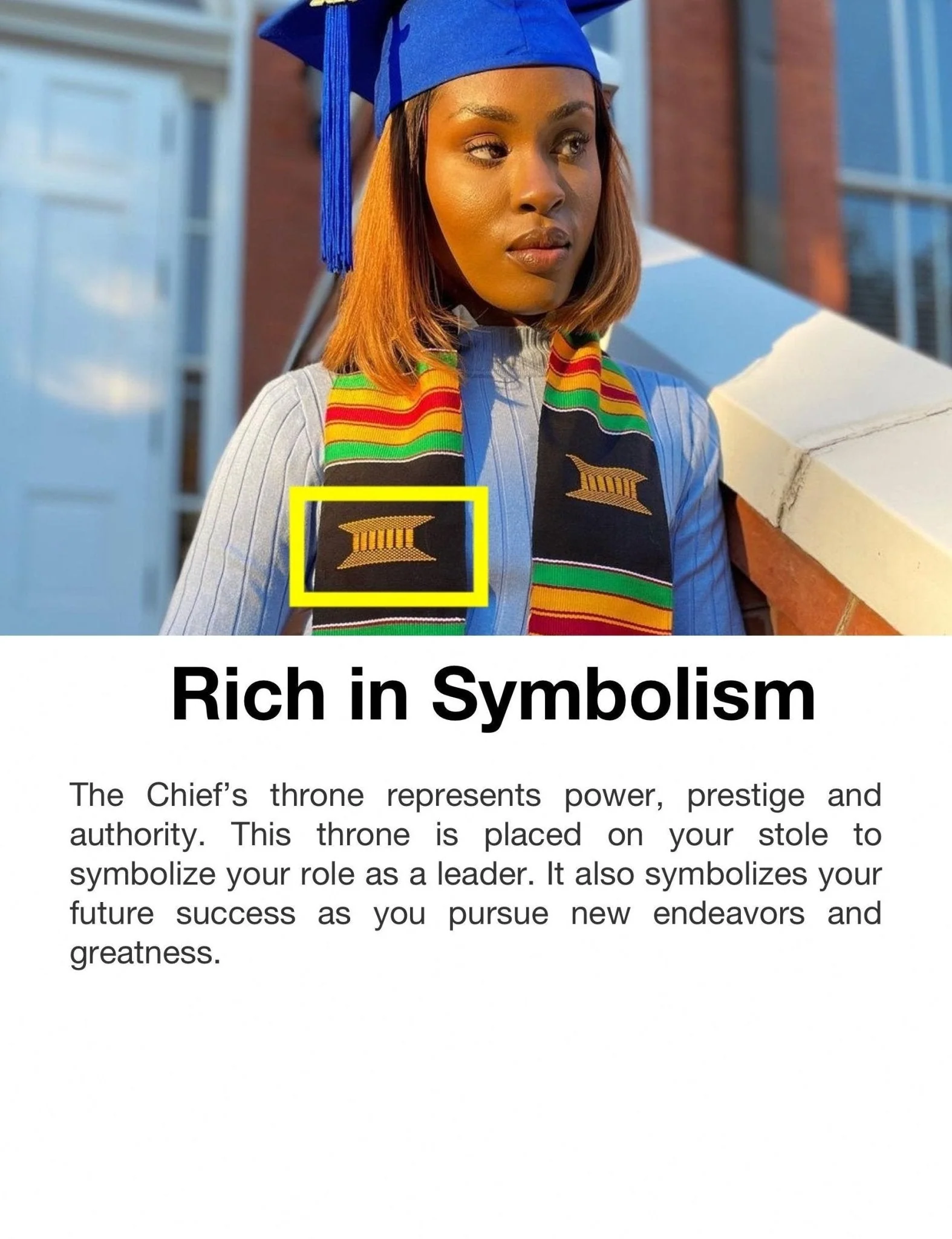 Computer Science Major Authentic Handwoven Kente Cloth Graduation Stole - Image 6