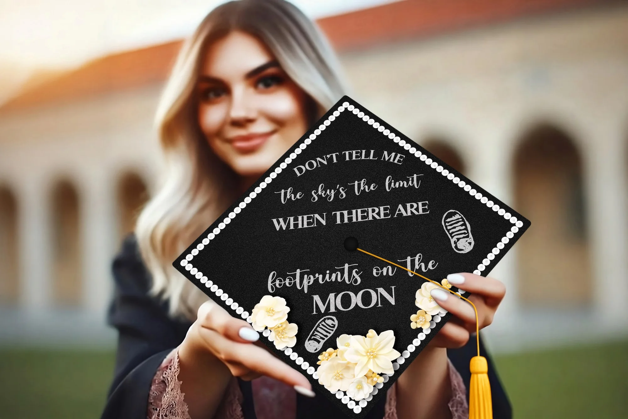 Don’t Tell Me the Sky’s the Limit Graduation Cap Topper - Image 3