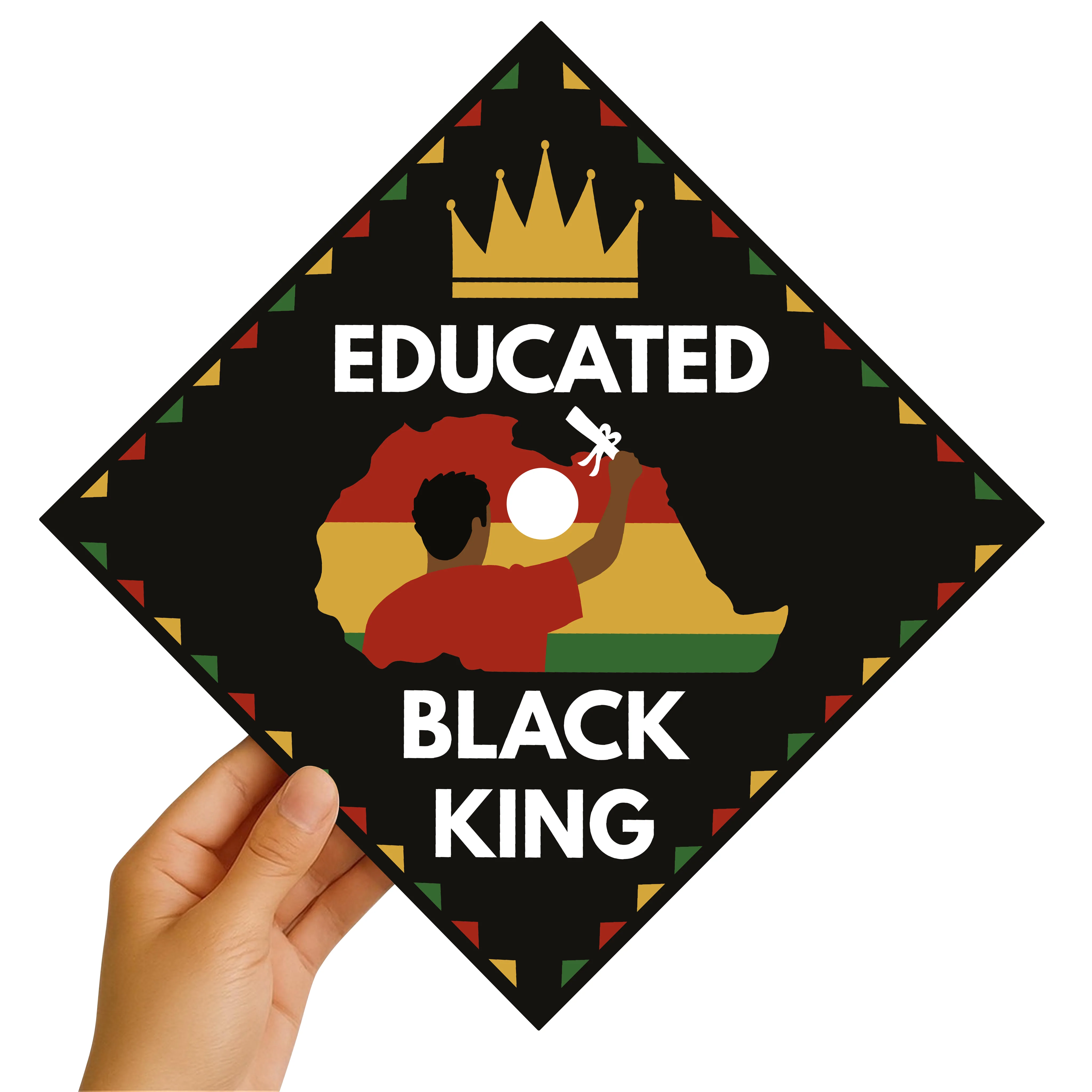 Educated Black King Graduation Cap Topper - Image 2