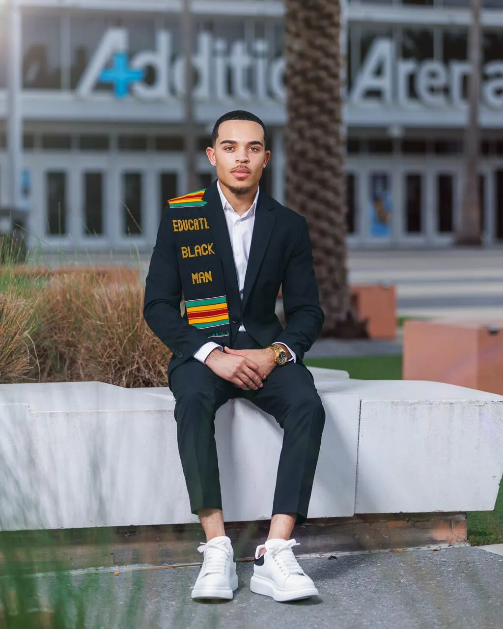 Educated Black Man Class of 2026 Authentic Handwoven Kente Cloth Graduation Stole - Image 2