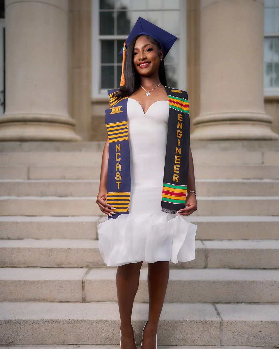 Engineer Major Authentic Handwoven Kente Cloth Graduation Stole - Image 2