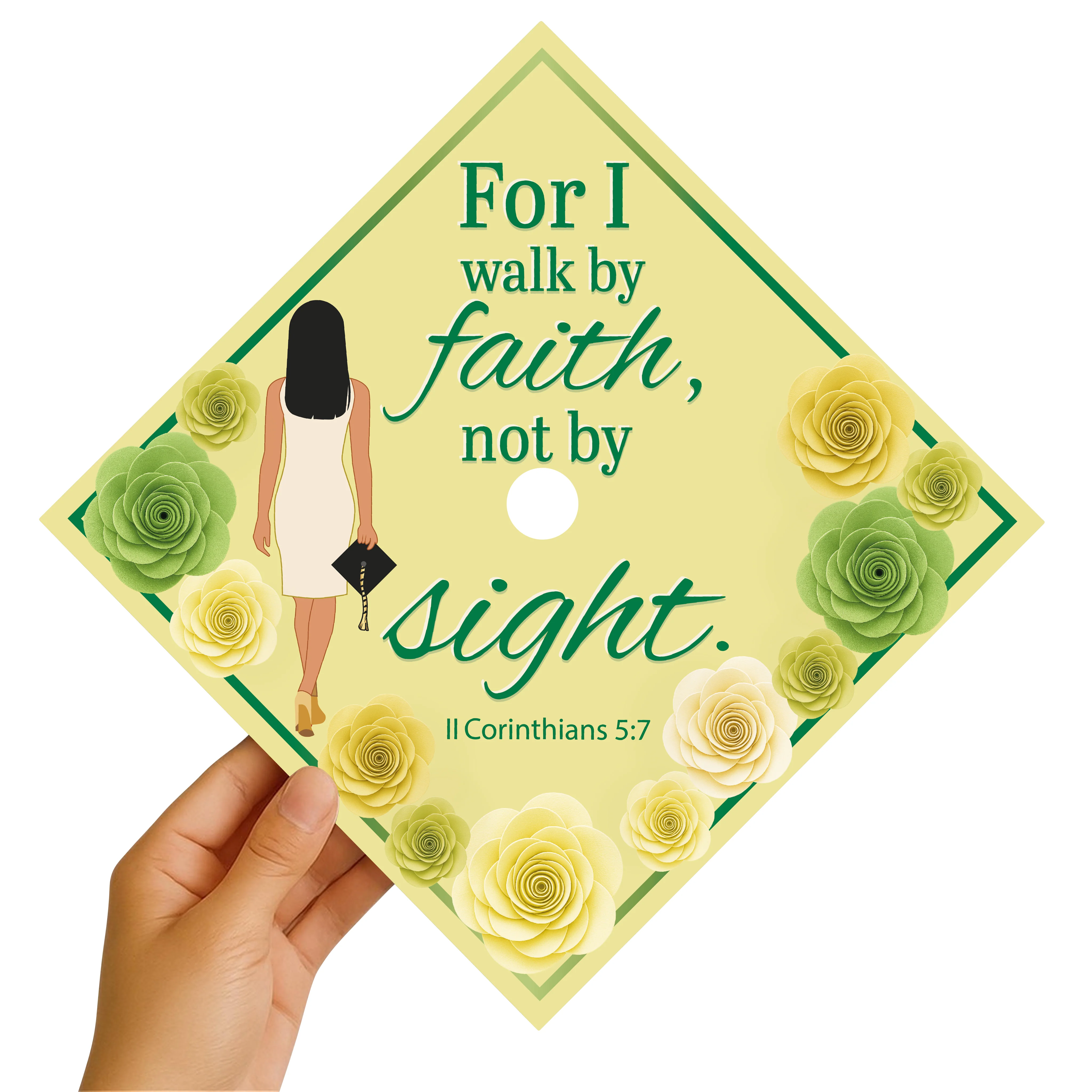 For I Walk by Faith Graduation Cap Topper - Image 2
