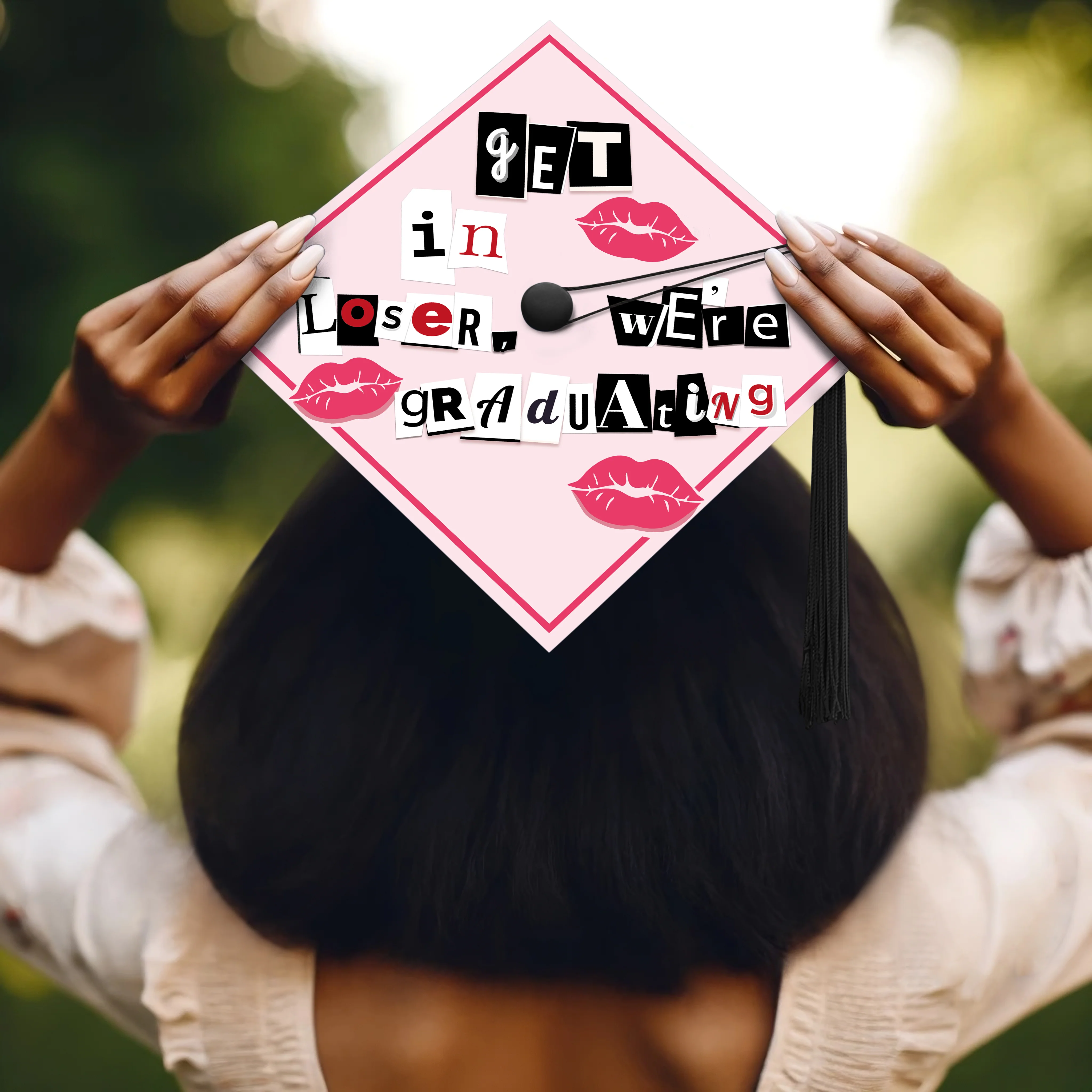 Get In Loser, We're Graduating Graduation Cap Topper - Image 5