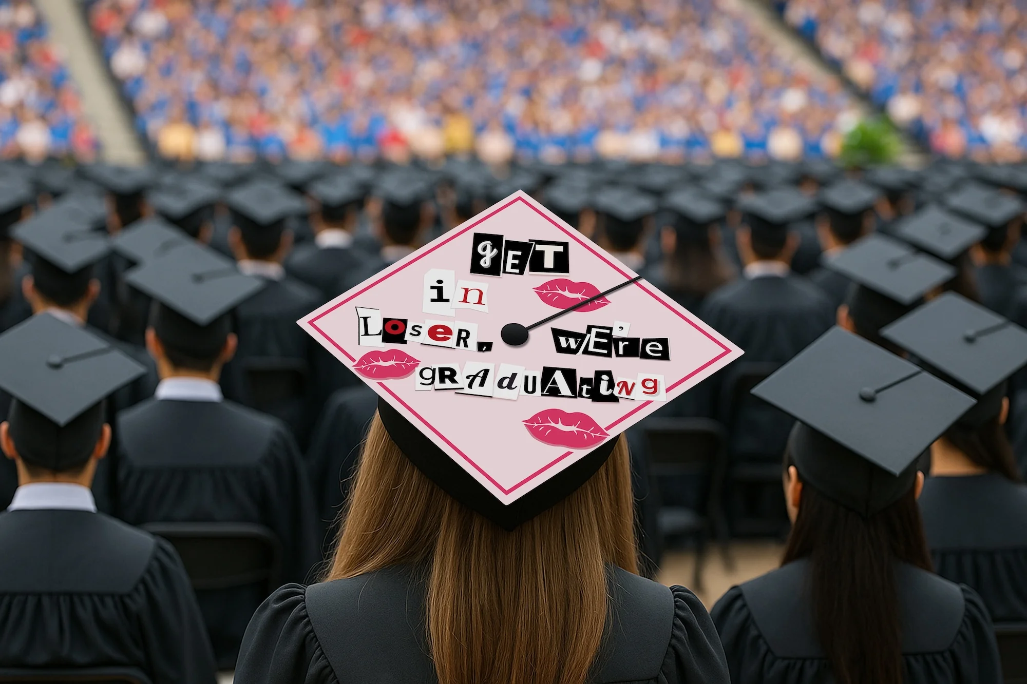 Get In Loser, We're Graduating Graduation Cap Topper - Image 7