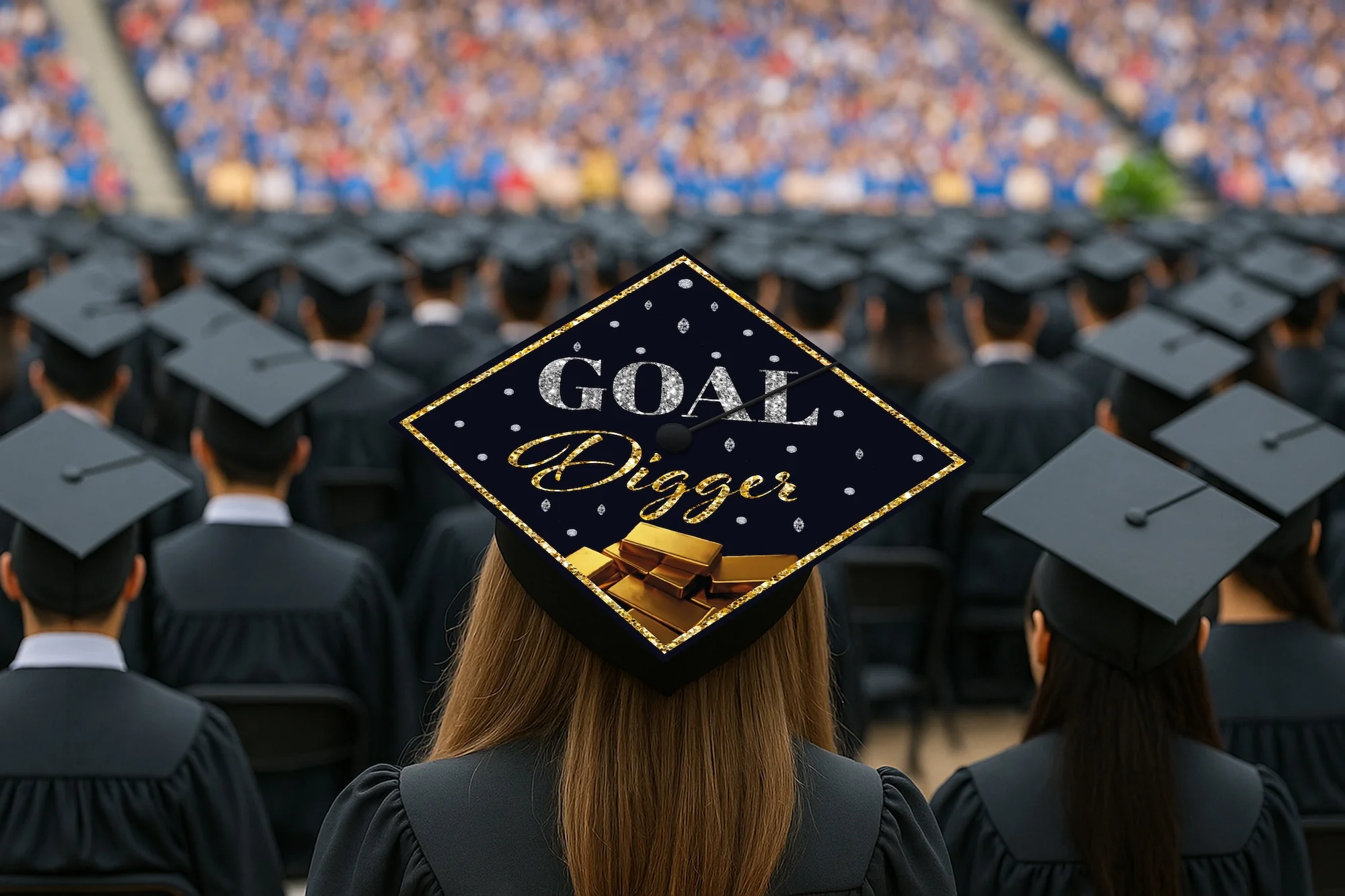 Goal Digger Graduation Cap Topper - Image 7