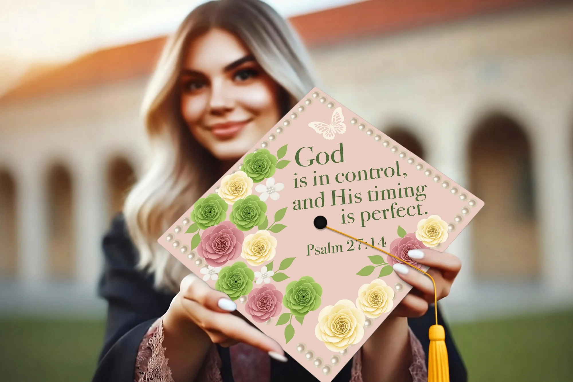 God Is in Control Graduation Cap Topper - Image 6