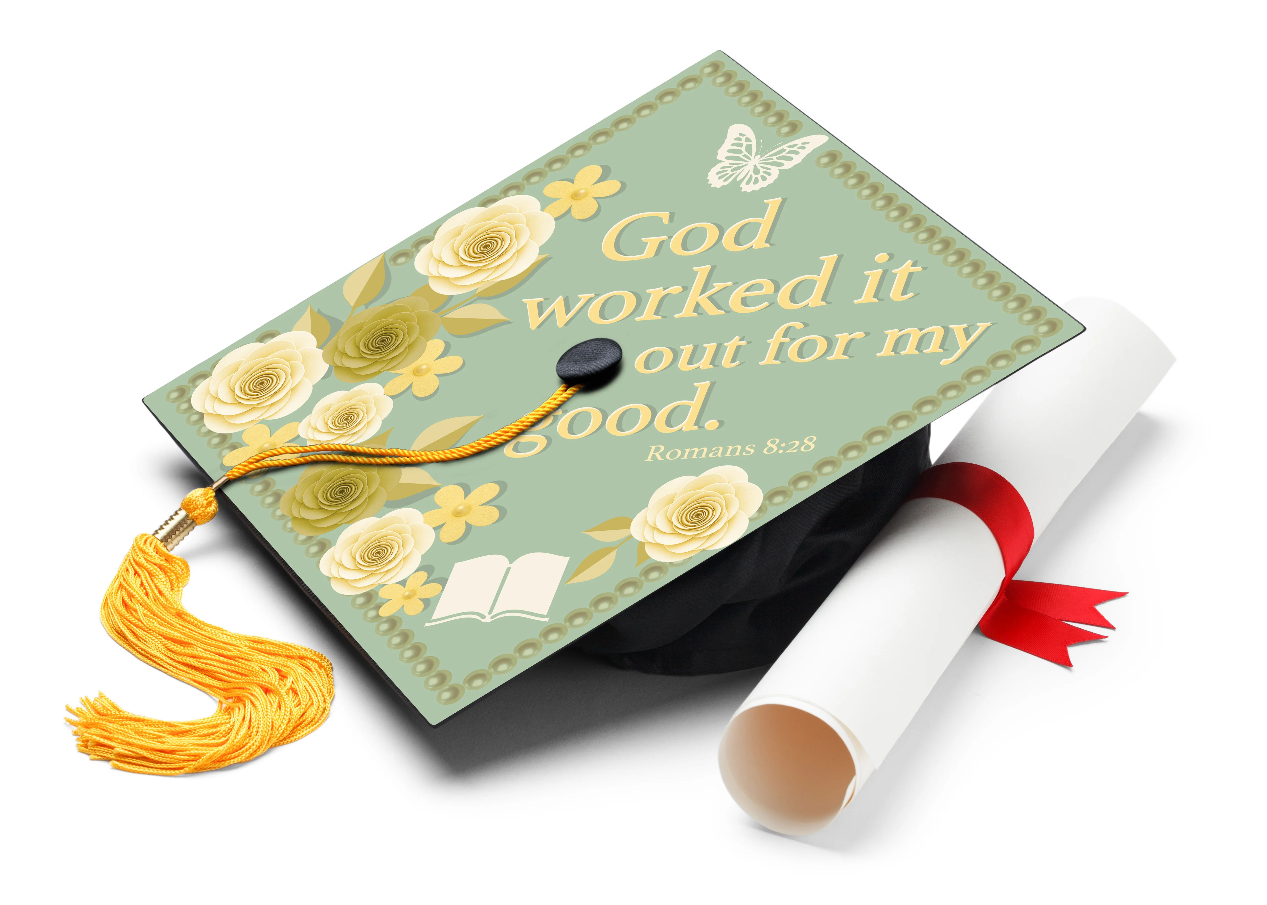 God Worked It Out Graduation Cap Topper - Image 3