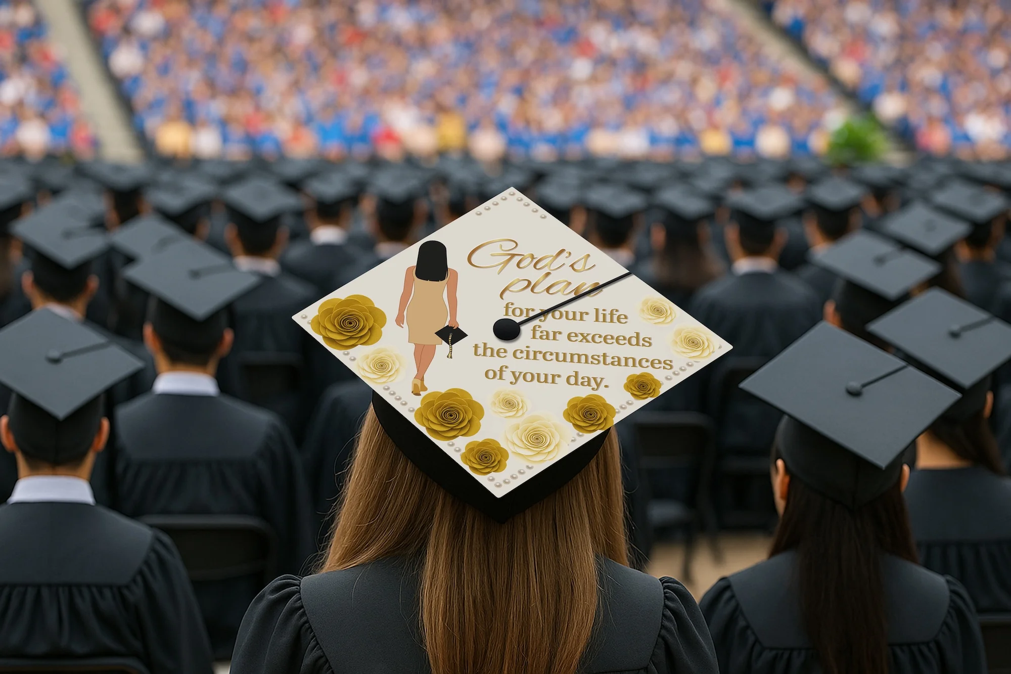 God's Plan for Your Life Graduation Cap Topper - Image 7