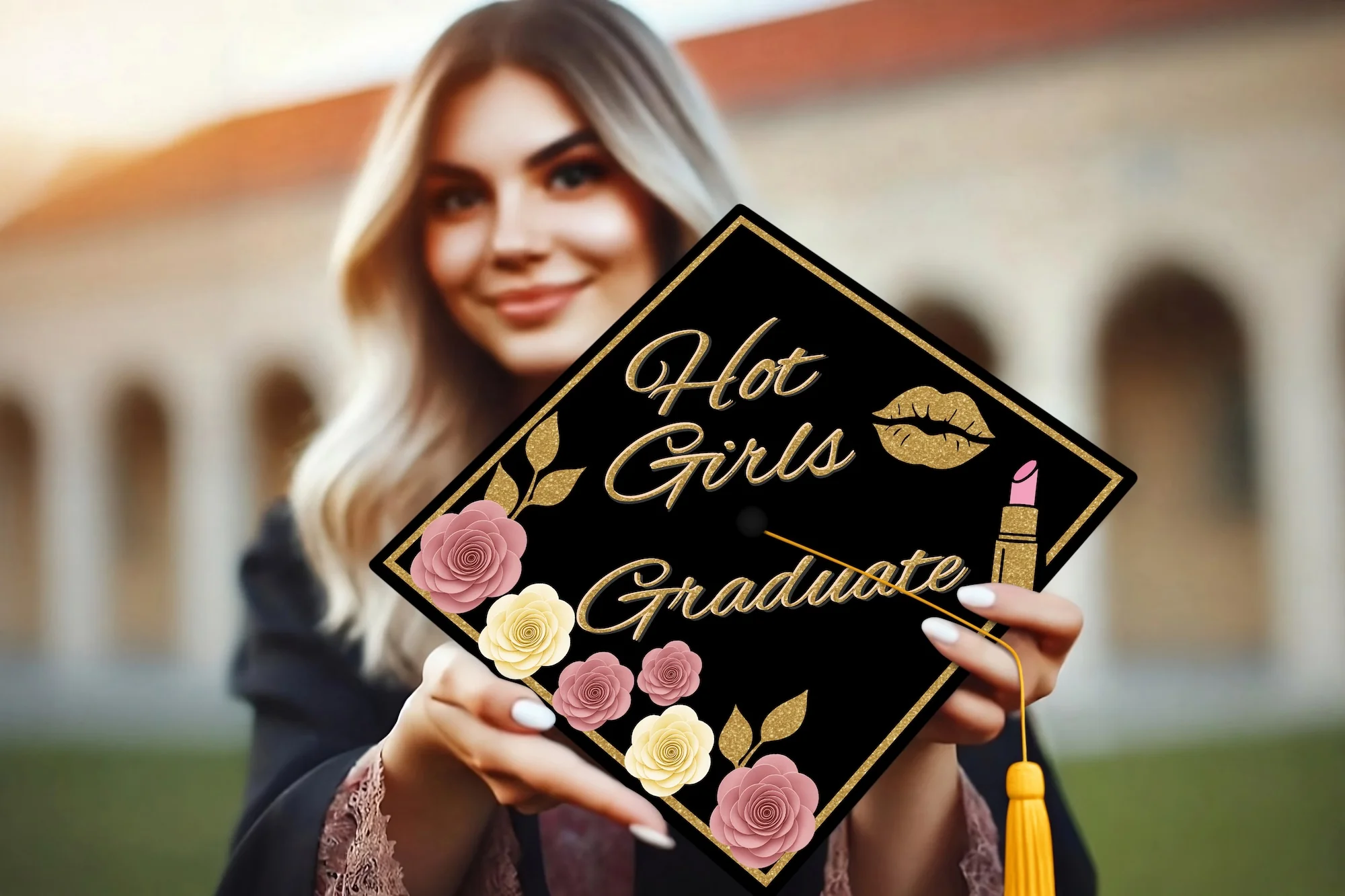 Hot Girls Graduate Graduation Cap Topper - Image 6