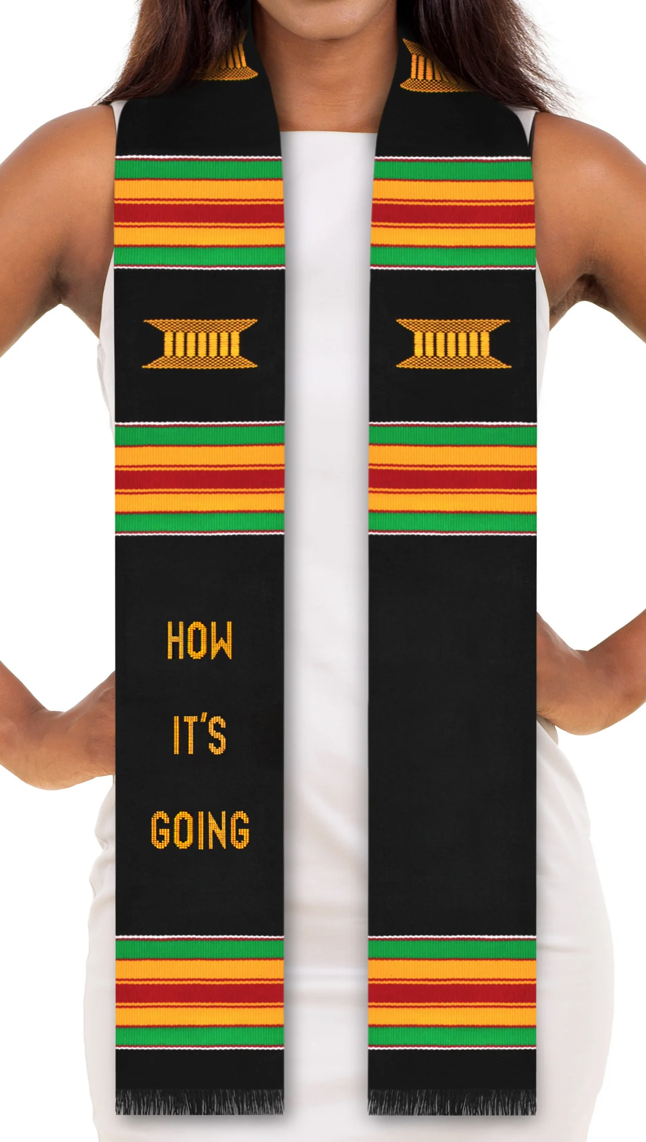 How It's Going Kente Cloth Graduation Stole