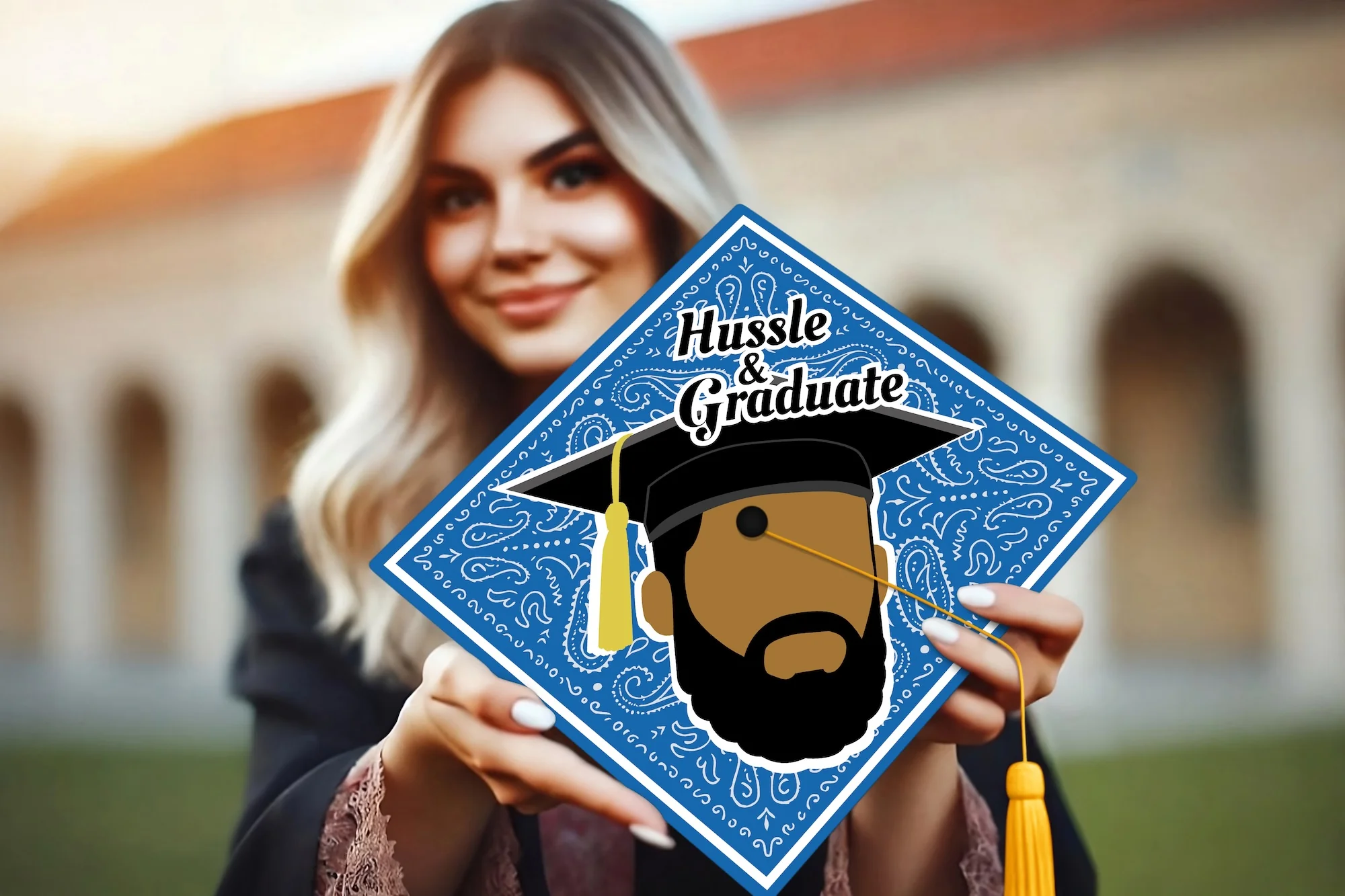 Hussle & Graduate Graduation Cap Topper - Image 6