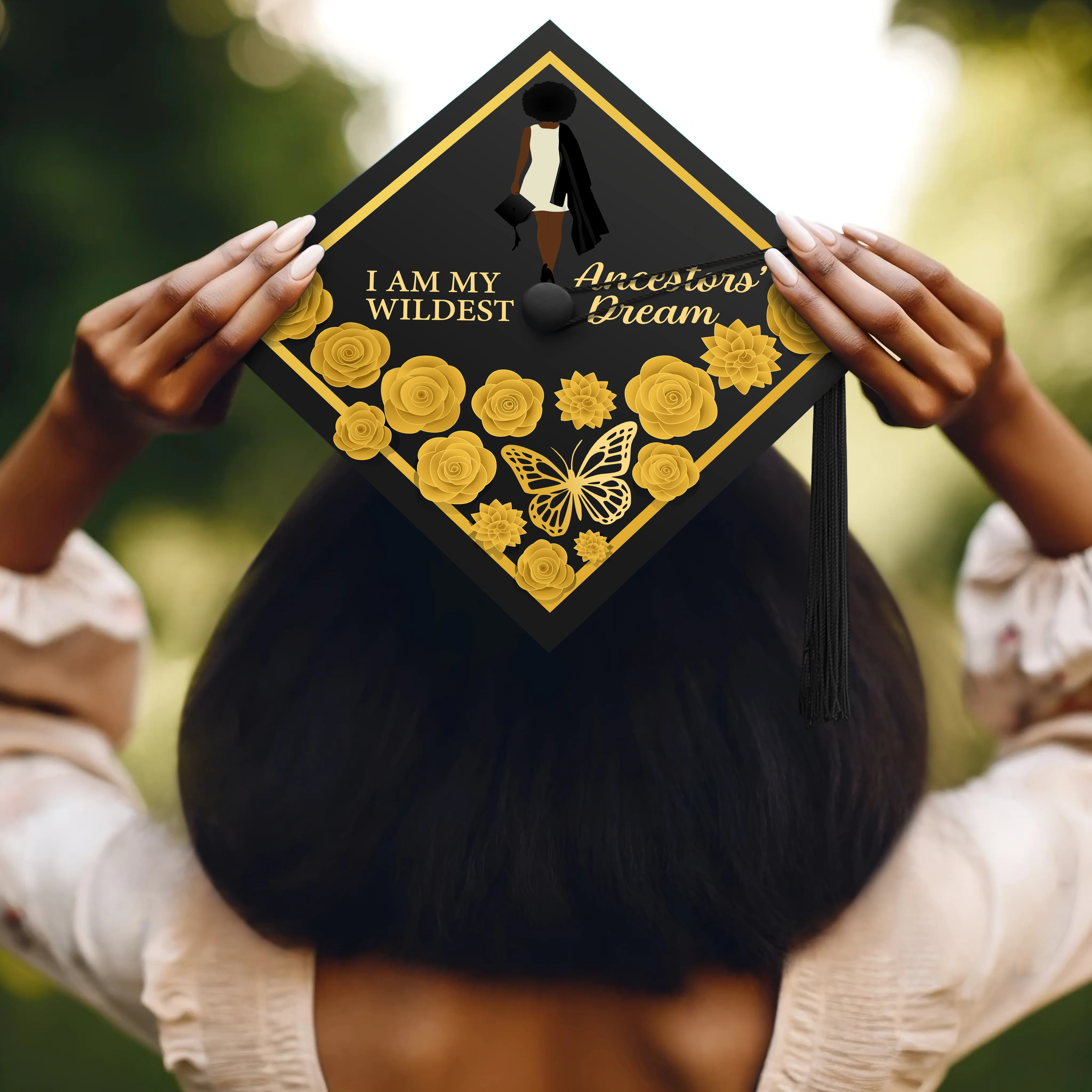 I Am My Ancestors' Wildest Dream Graduation Cap Topper - Image 5