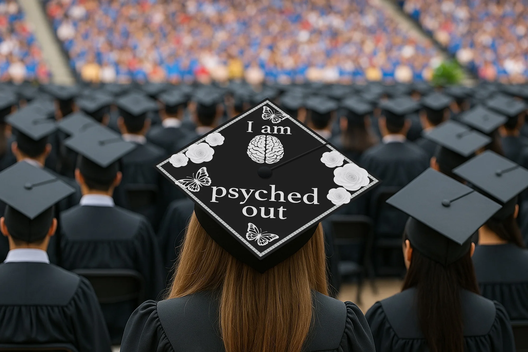 I Am Psyched Out Graduation Cap Topper - Image 5