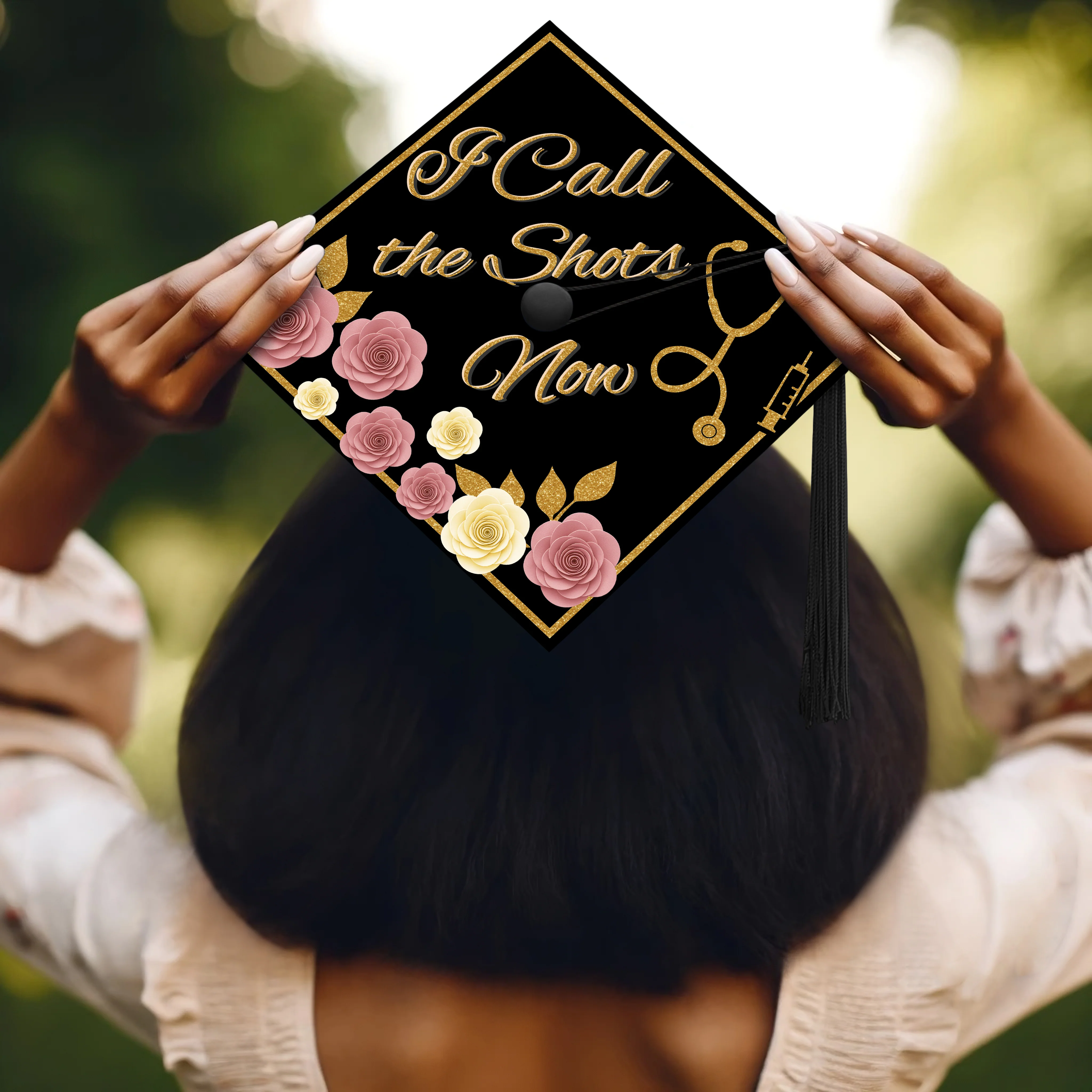I Call the Shots Now Graduation Cap Topper - Image 5