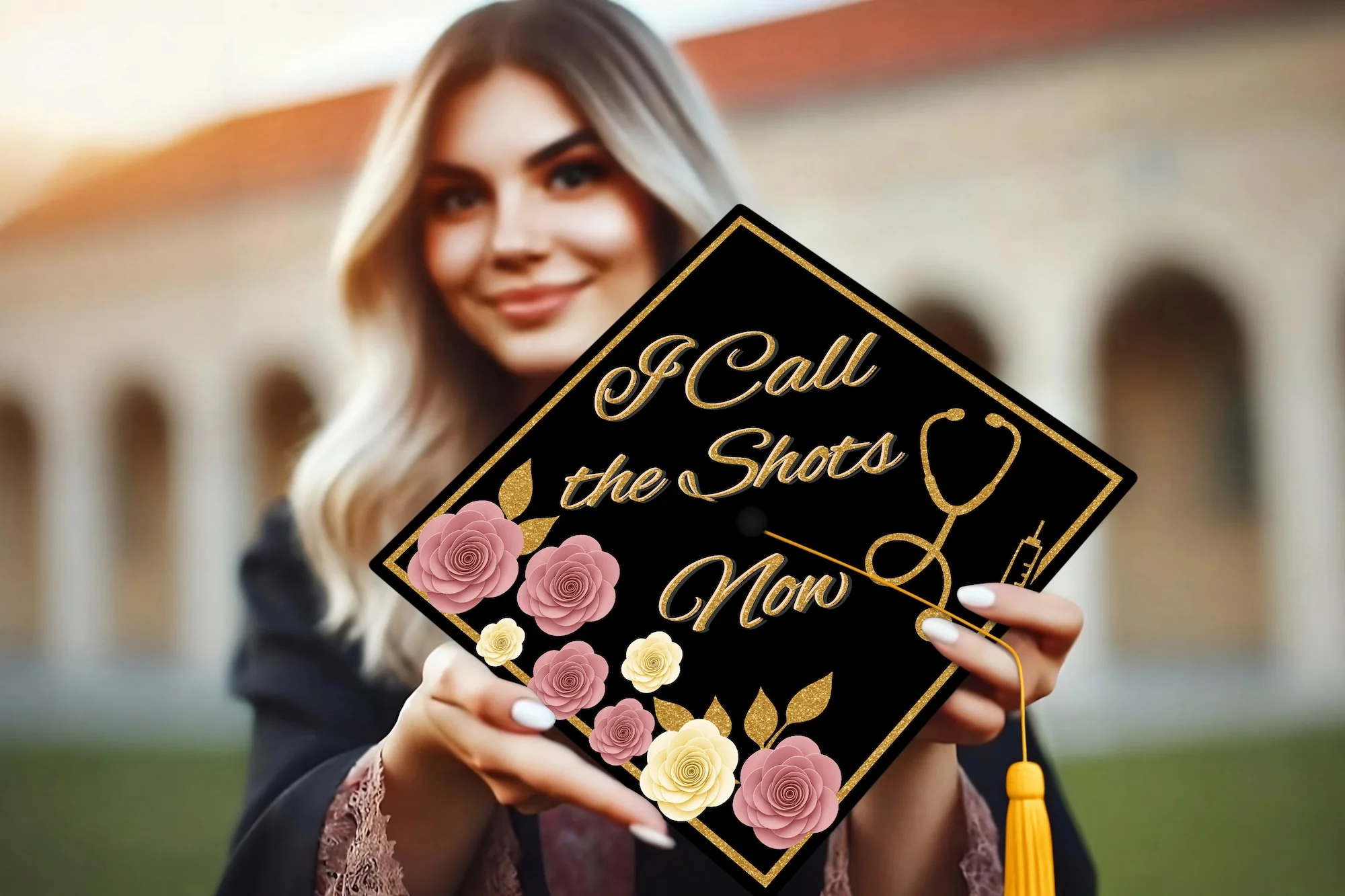 I Call the Shots Now Graduation Cap Topper - Image 6