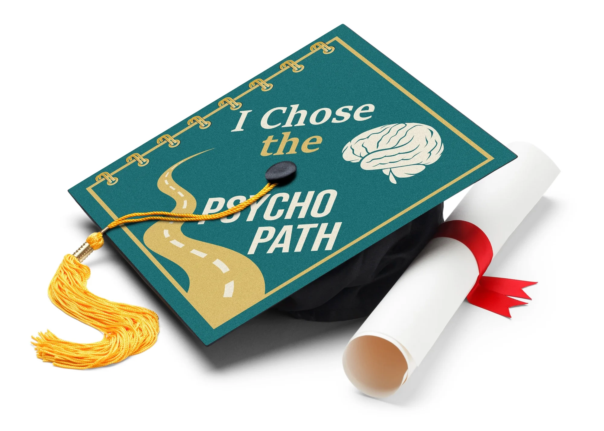 I Chose the Psycho Path Graduation Cap Topper - Image 2
