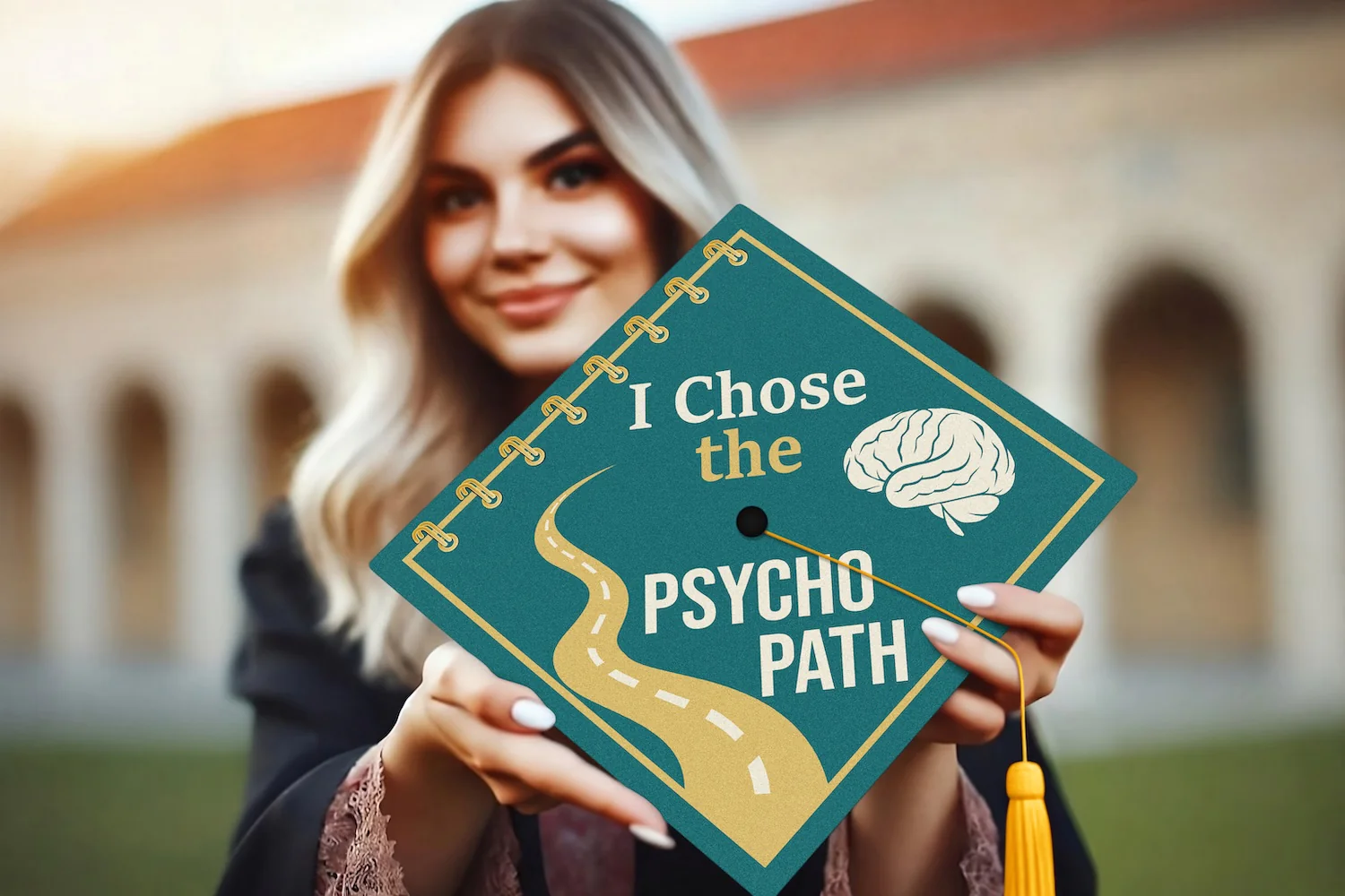 I Chose the Psycho Path Graduation Cap Topper - Image 3