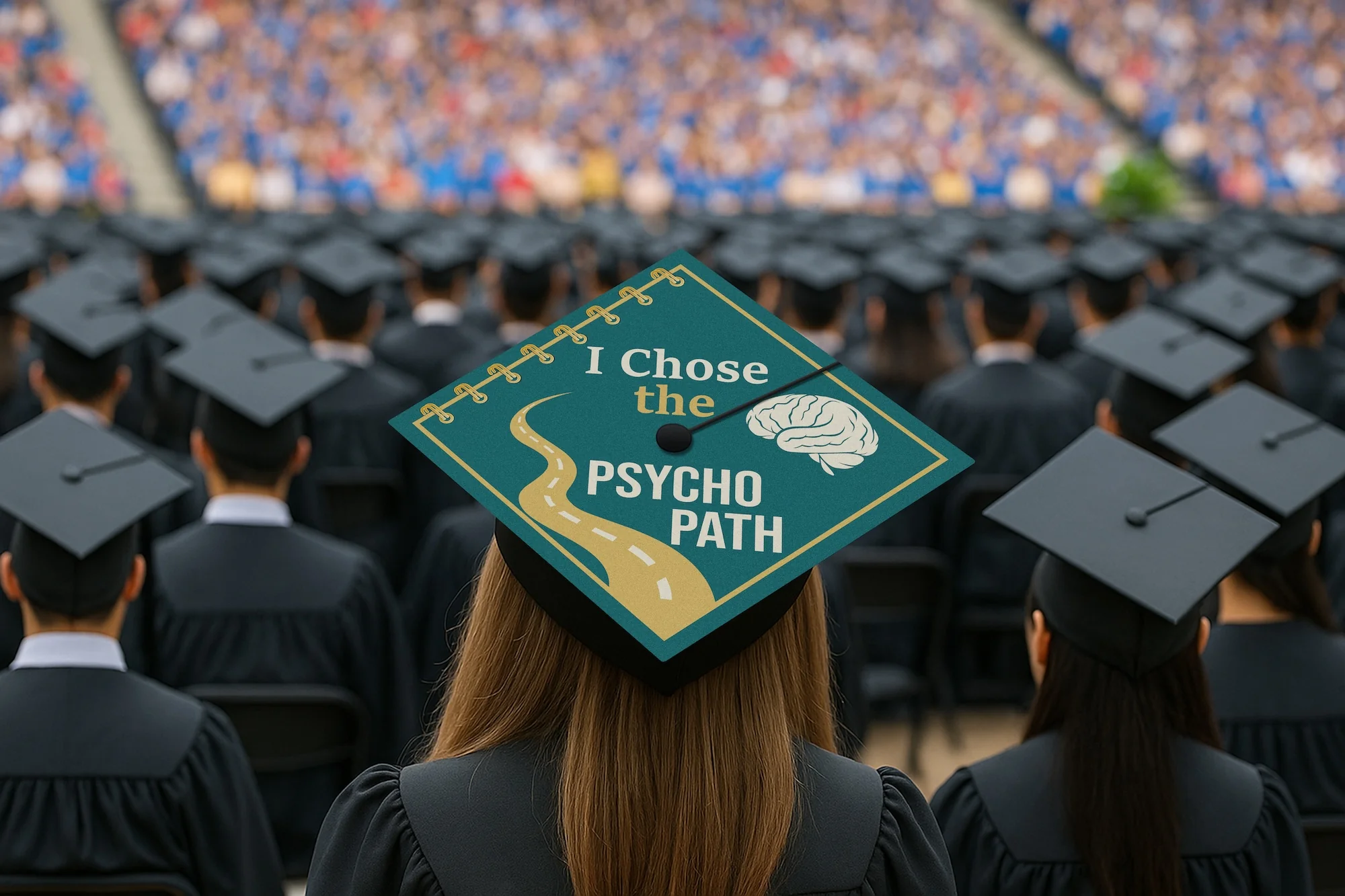 I Chose the Psycho Path Graduation Cap Topper - Image 5