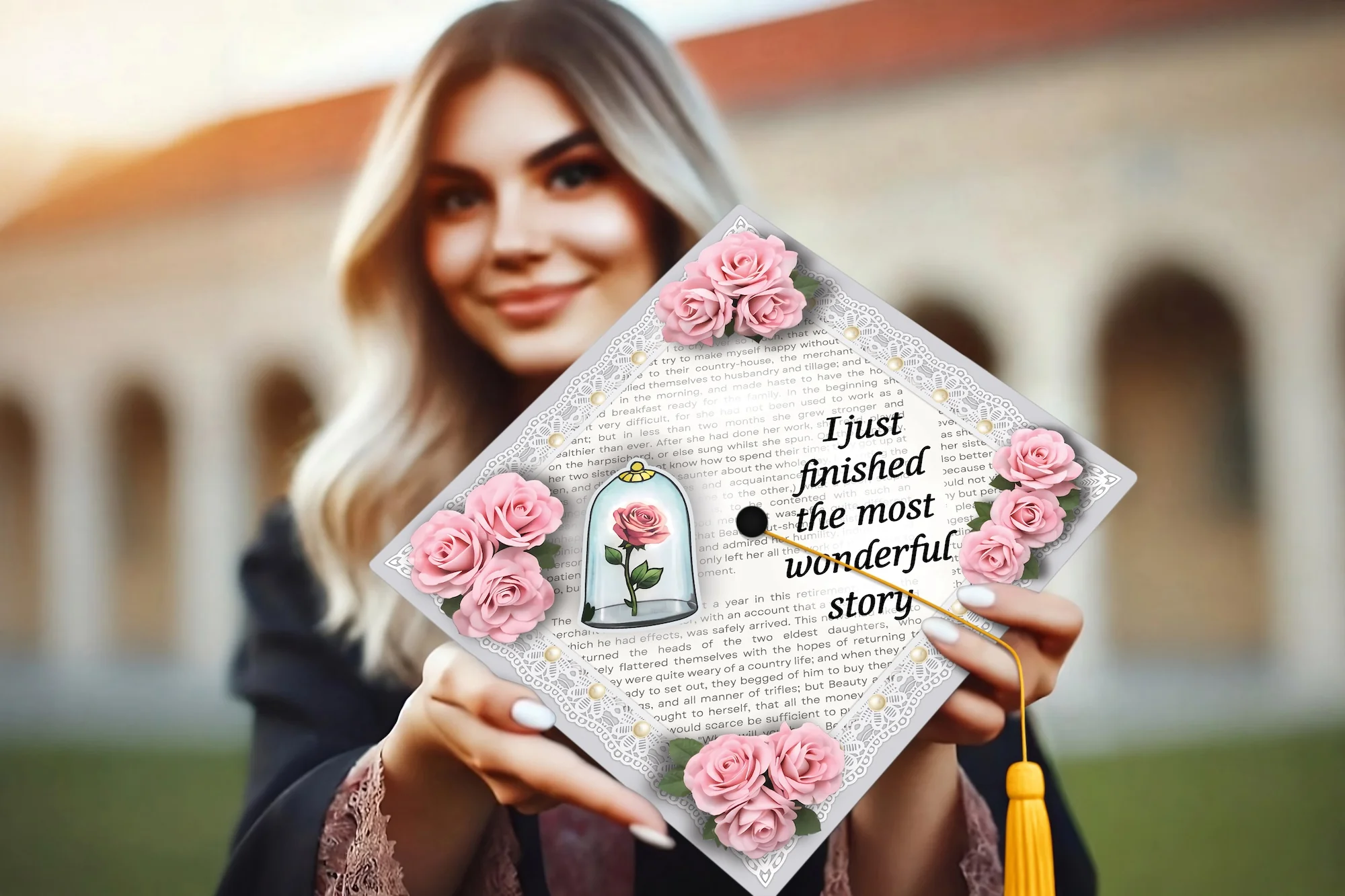 I Just Finished the Most Wonderful Story Graduation Cap Topper - Image 3