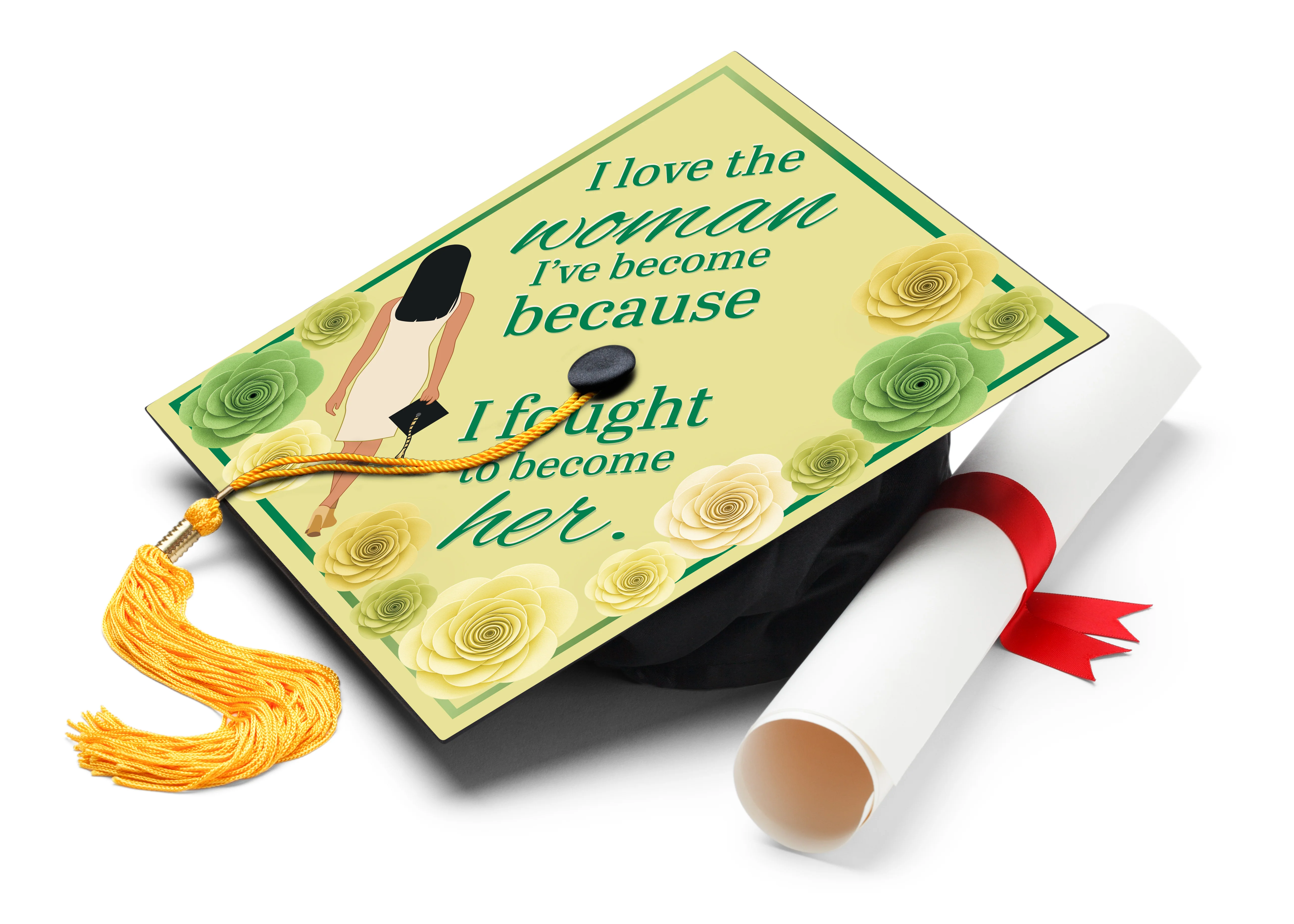 I Love the Woman I've Become Graduation Cap Topper