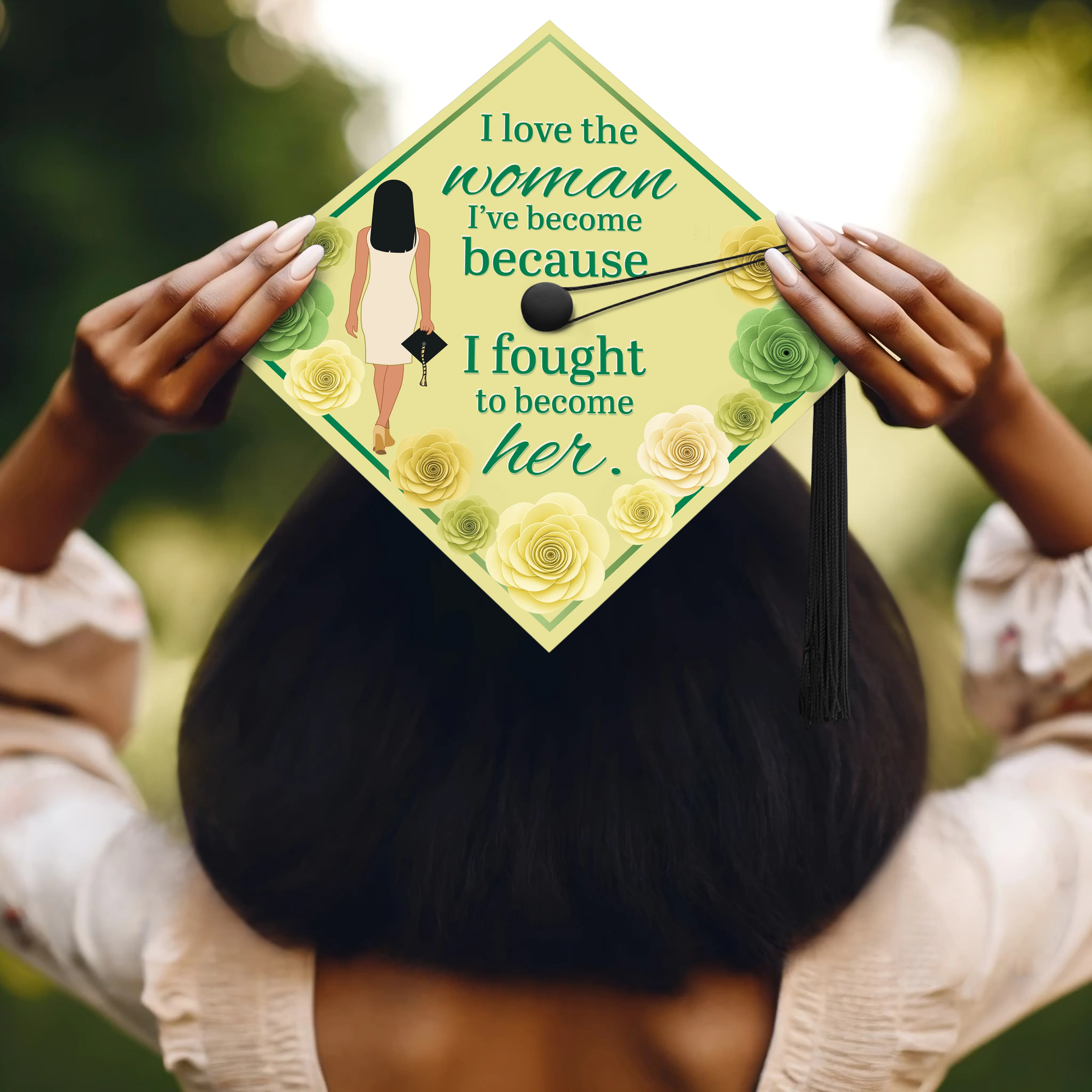 I Love the Woman I've Become Graduation Cap Topper - Image 5