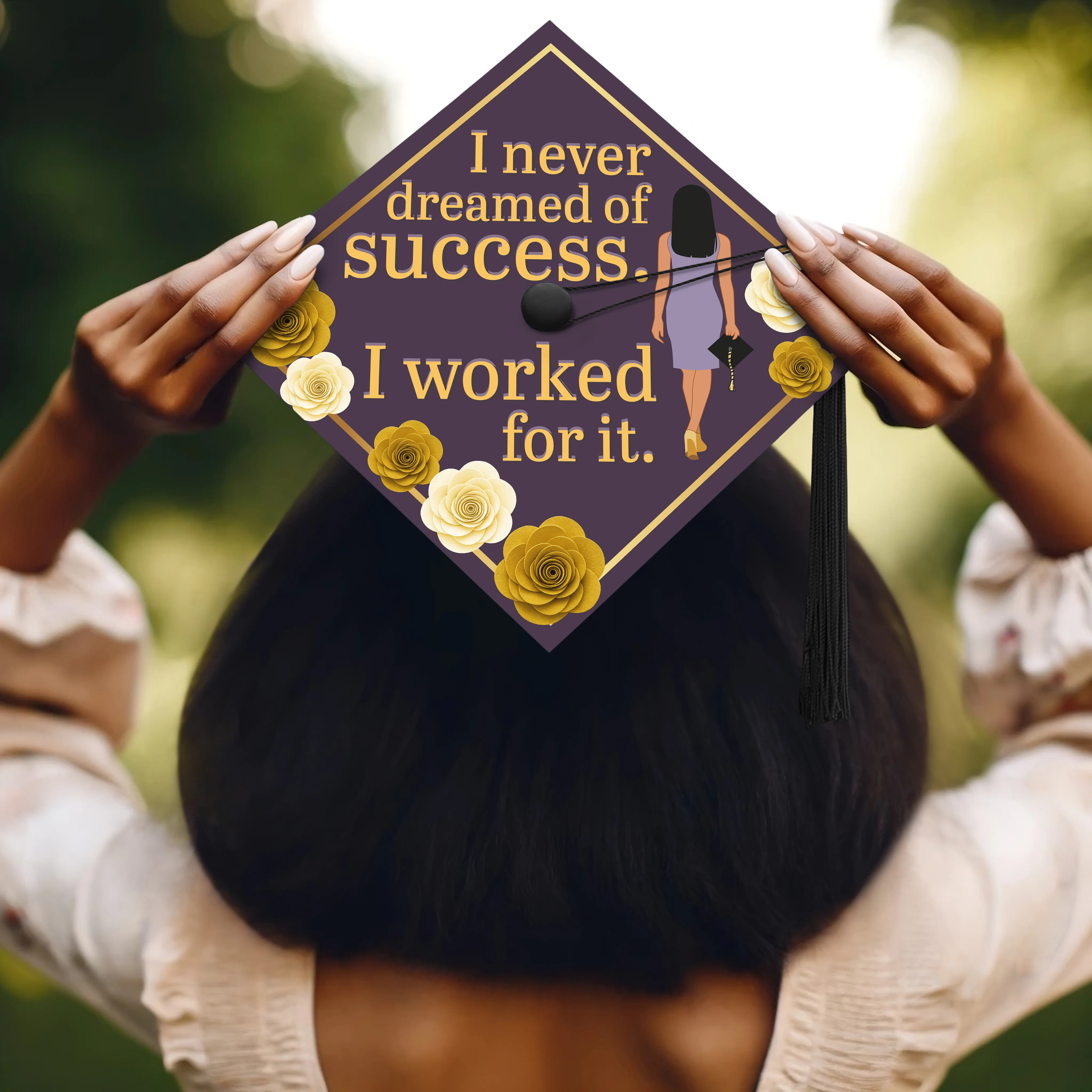 I Never Dreamed of Success Graduation Cap Topper - Image 5