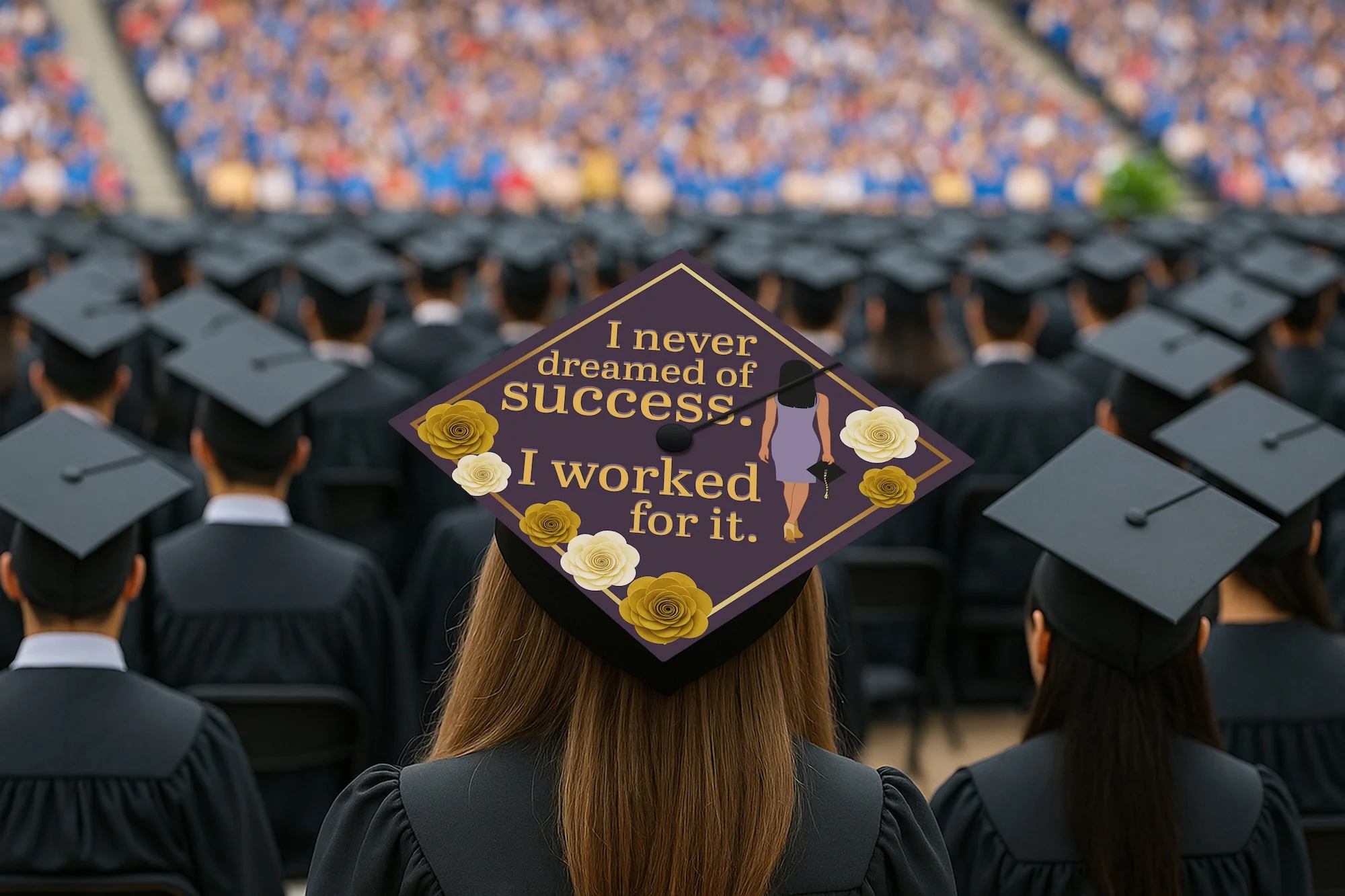I Never Dreamed of Success Graduation Cap Topper - Image 7