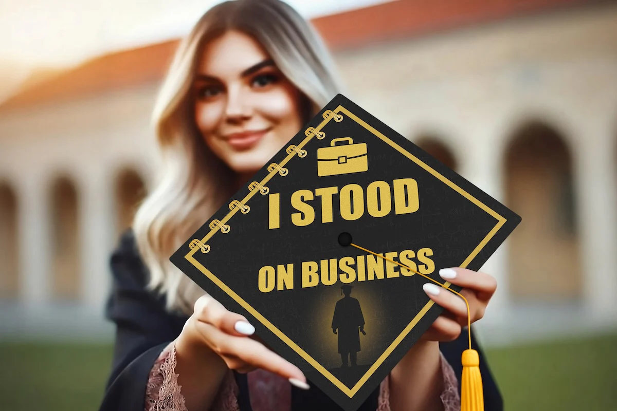 I Stood on Business 2 Graduation Cap Topper - Image 3