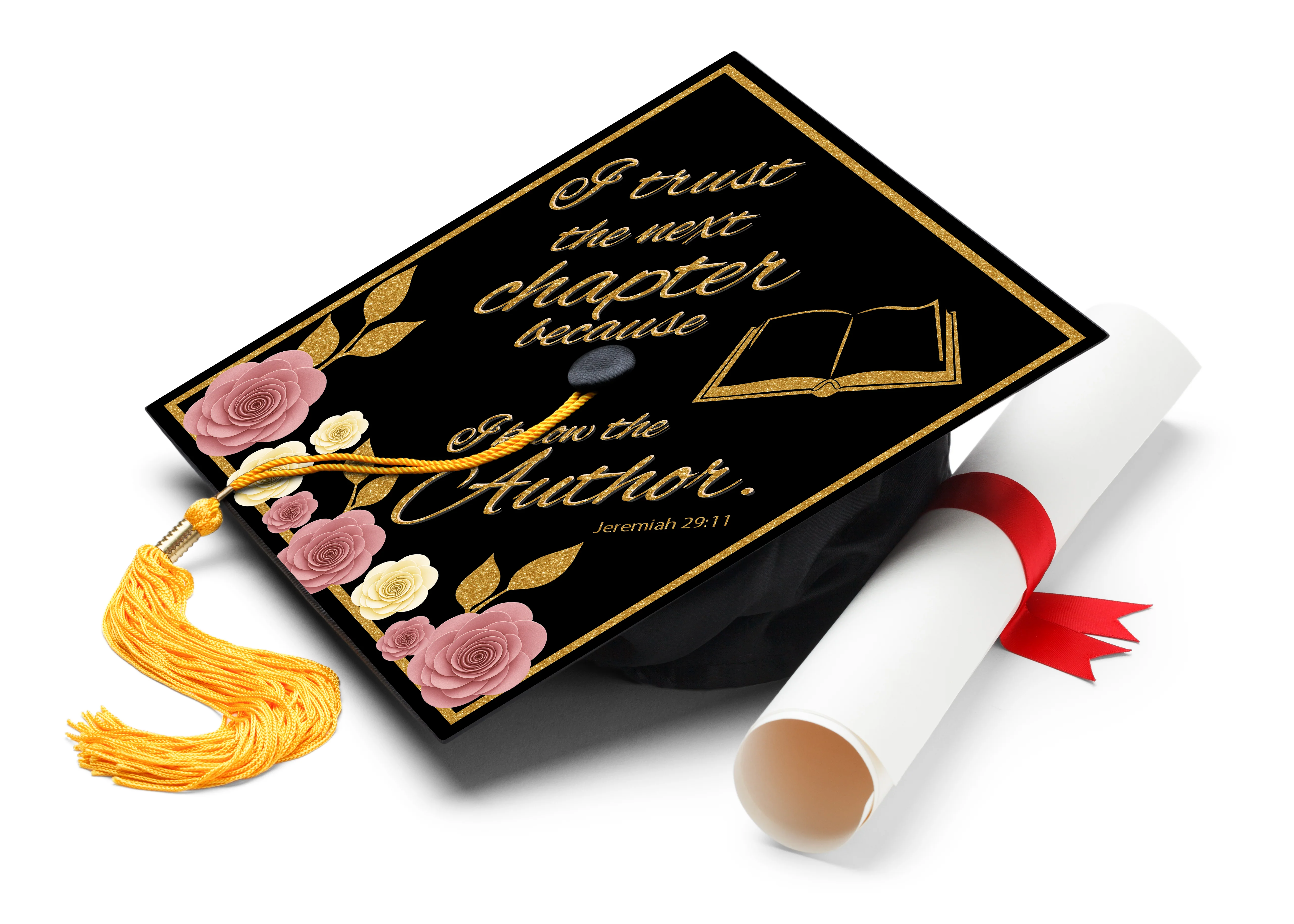 I Trust the Next Chapter Because I Know The Author 2 Graduation Cap Topper - Image 3