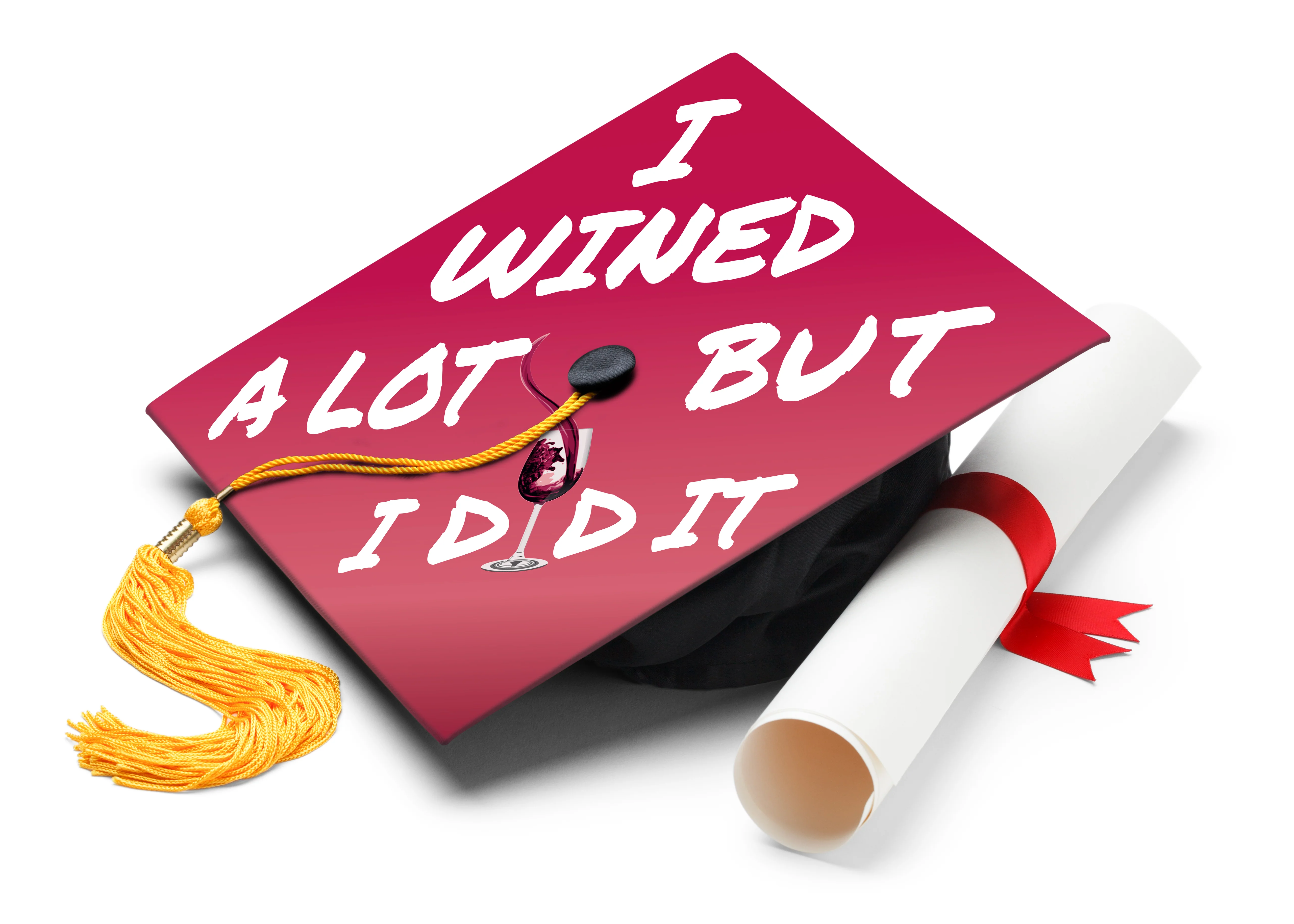 I Wined A Lot But I Did It Graduation Cap Topper - Image 4