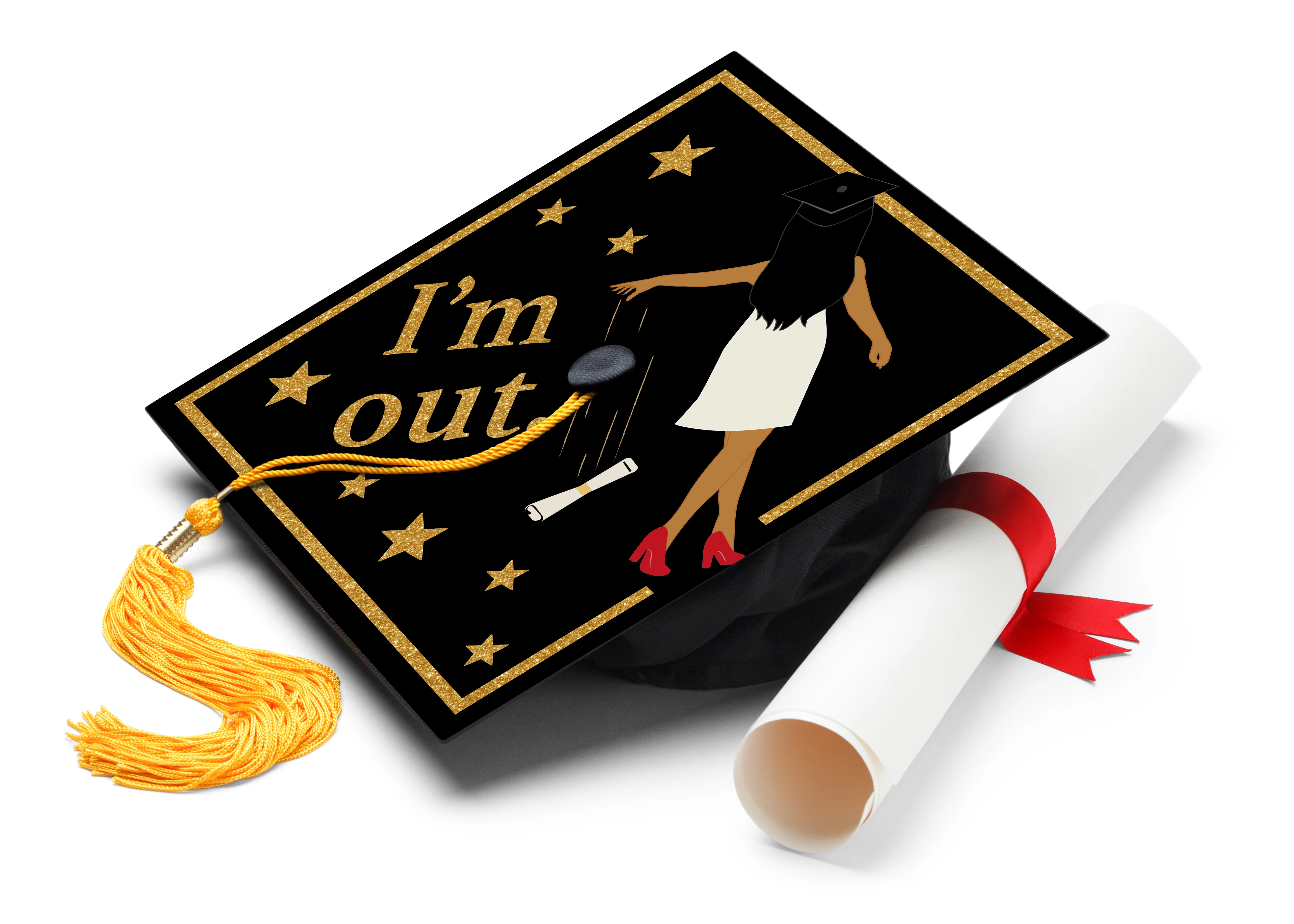 I'm Out Graduation Cap Topper