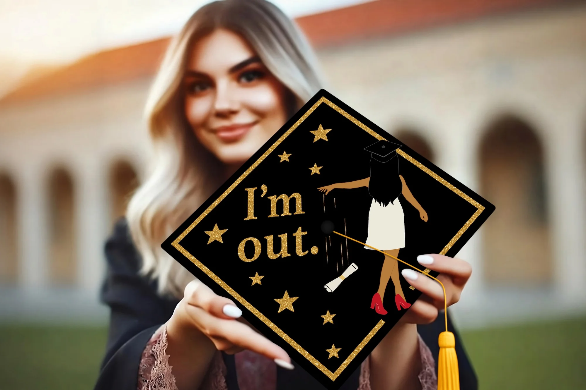 I'm Out Graduation Cap Topper - Image 6