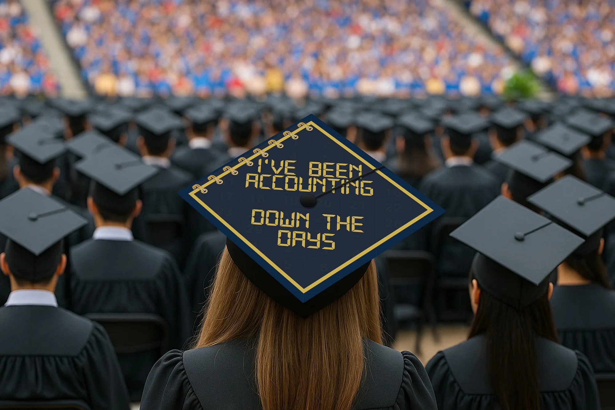 I've Been Accounting Down the Days Graduation Cap Topper - Image 5