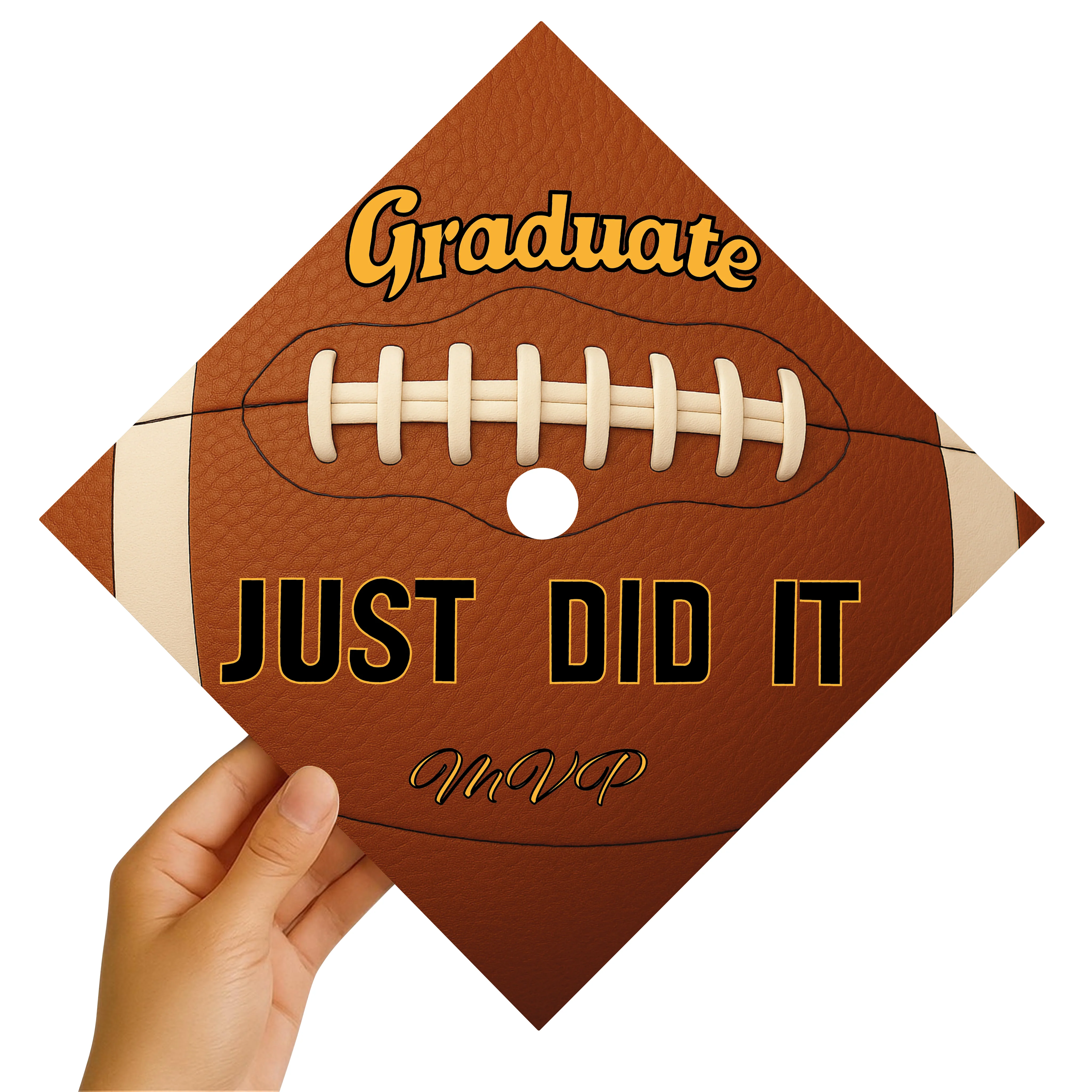 Just Did It Football Graduation Cap Topper - Image 2