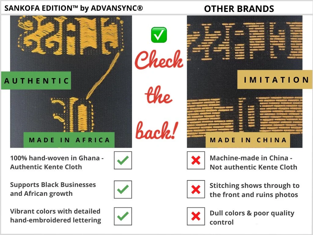 Knowledge Symbol Authentic Handwoven Black Kente Cloth Graduation Stole - Image 9