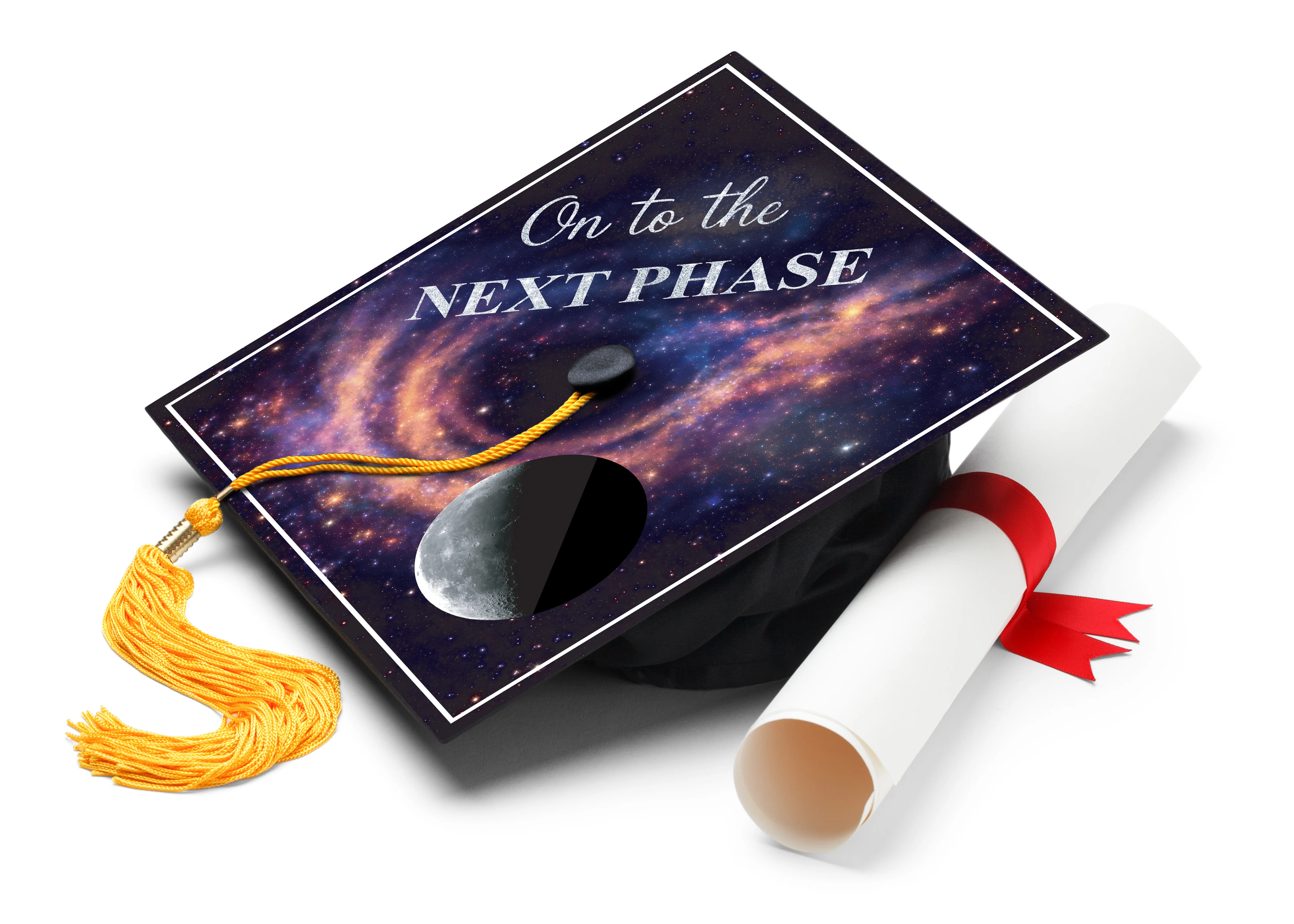 On to the Next Phase Graduation Cap Topper - Image 2