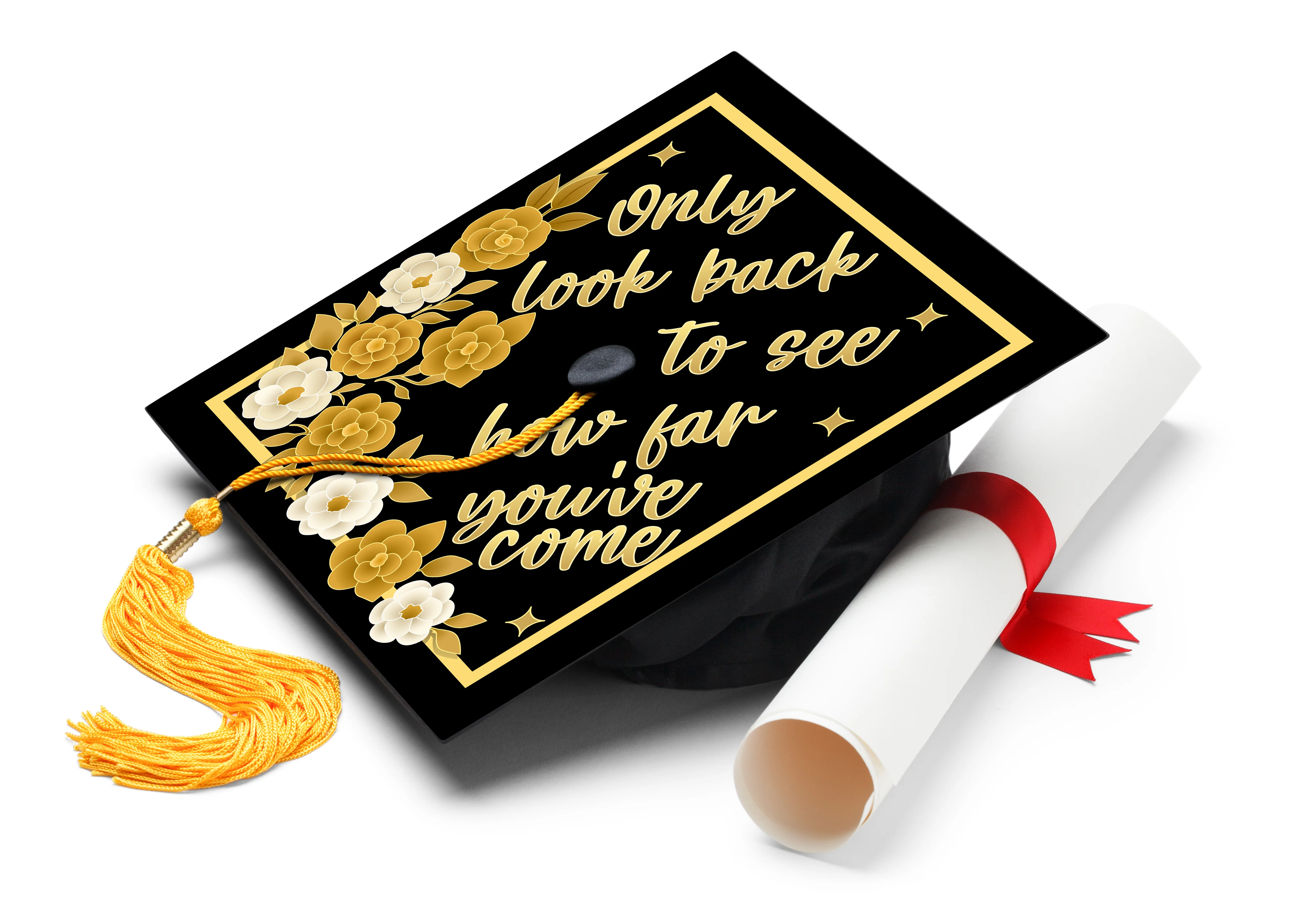 Only Look Back to See Graduation Cap Topper