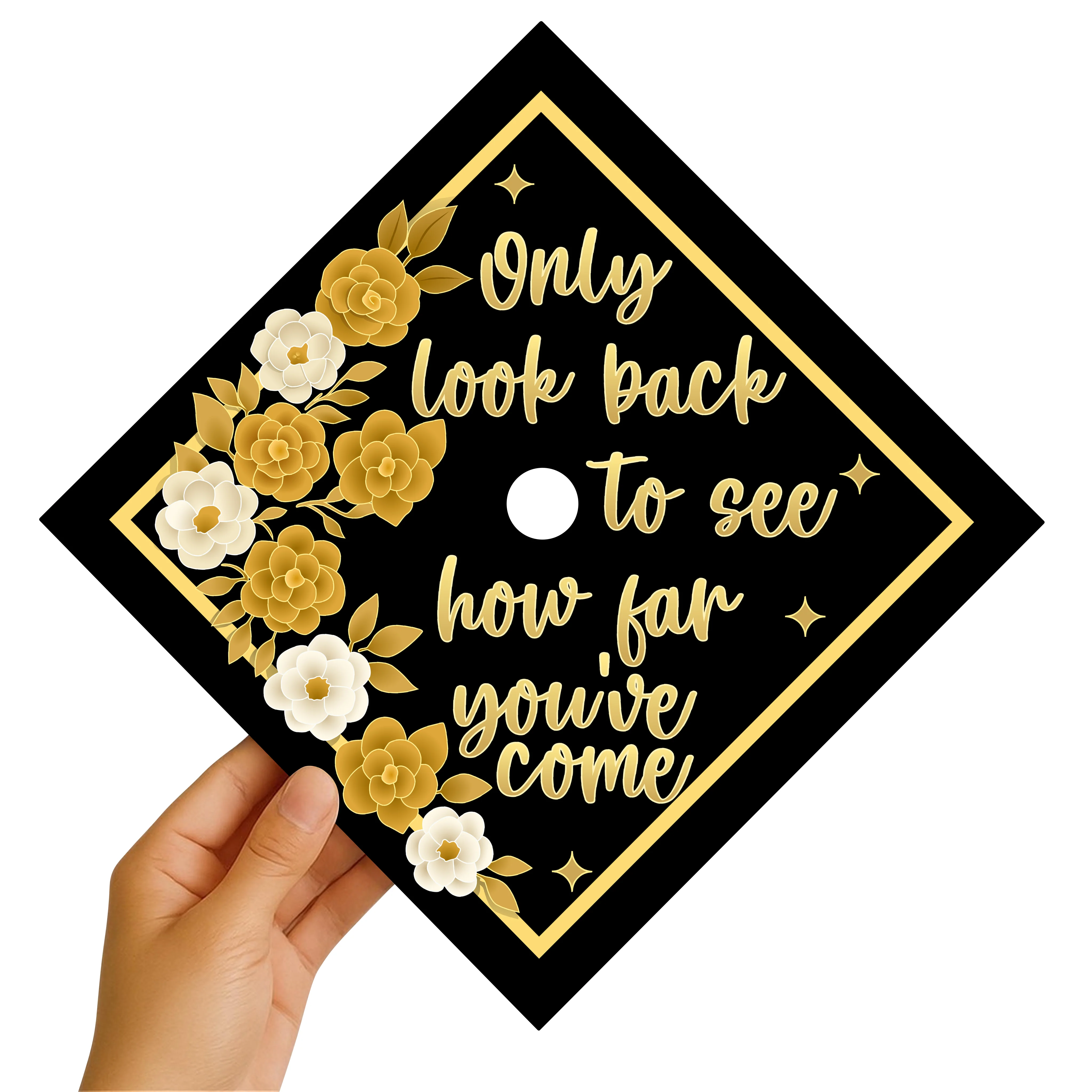 Only Look Back to See Graduation Cap Topper - Image 2