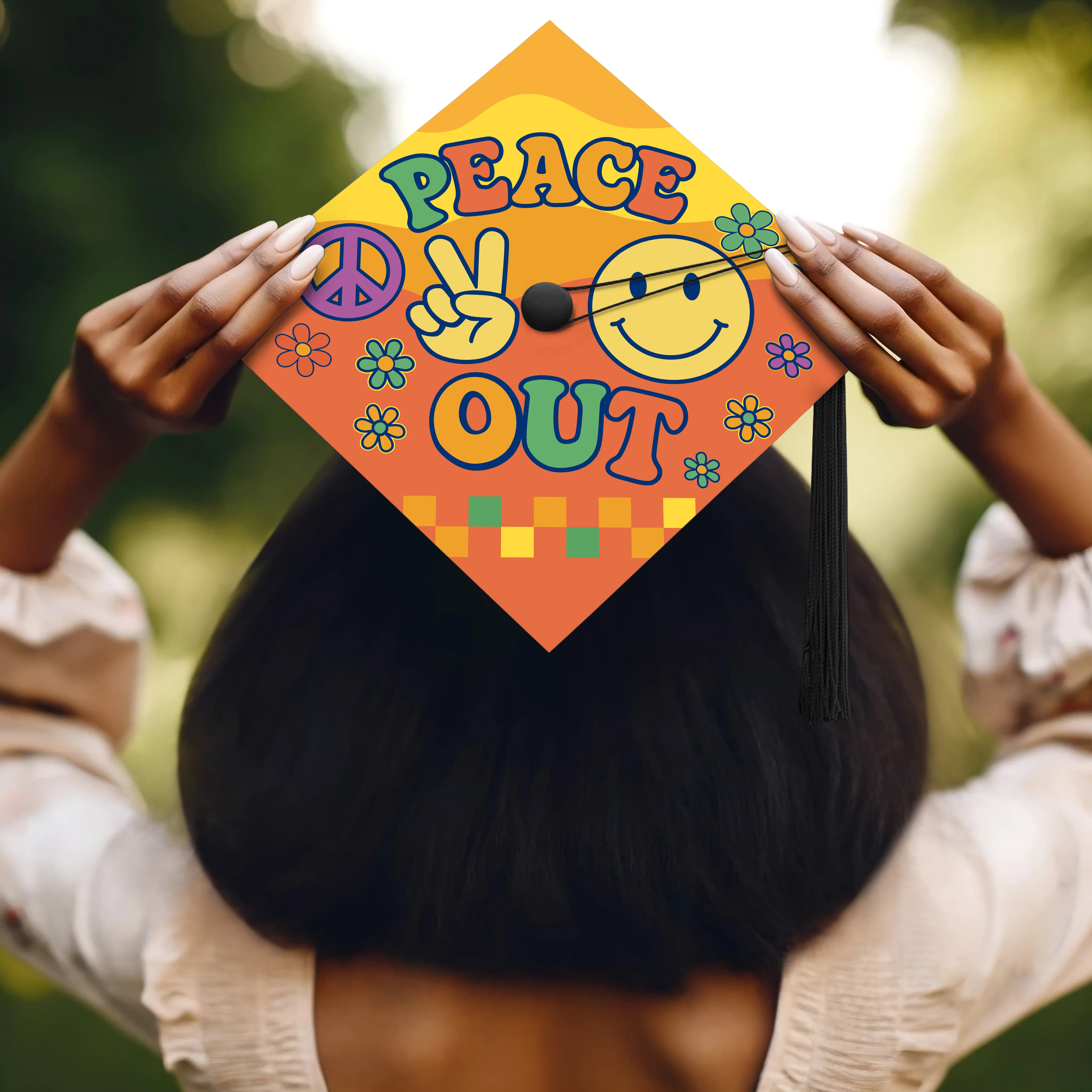 Peace Out Graduation Cap Topper - Image 5