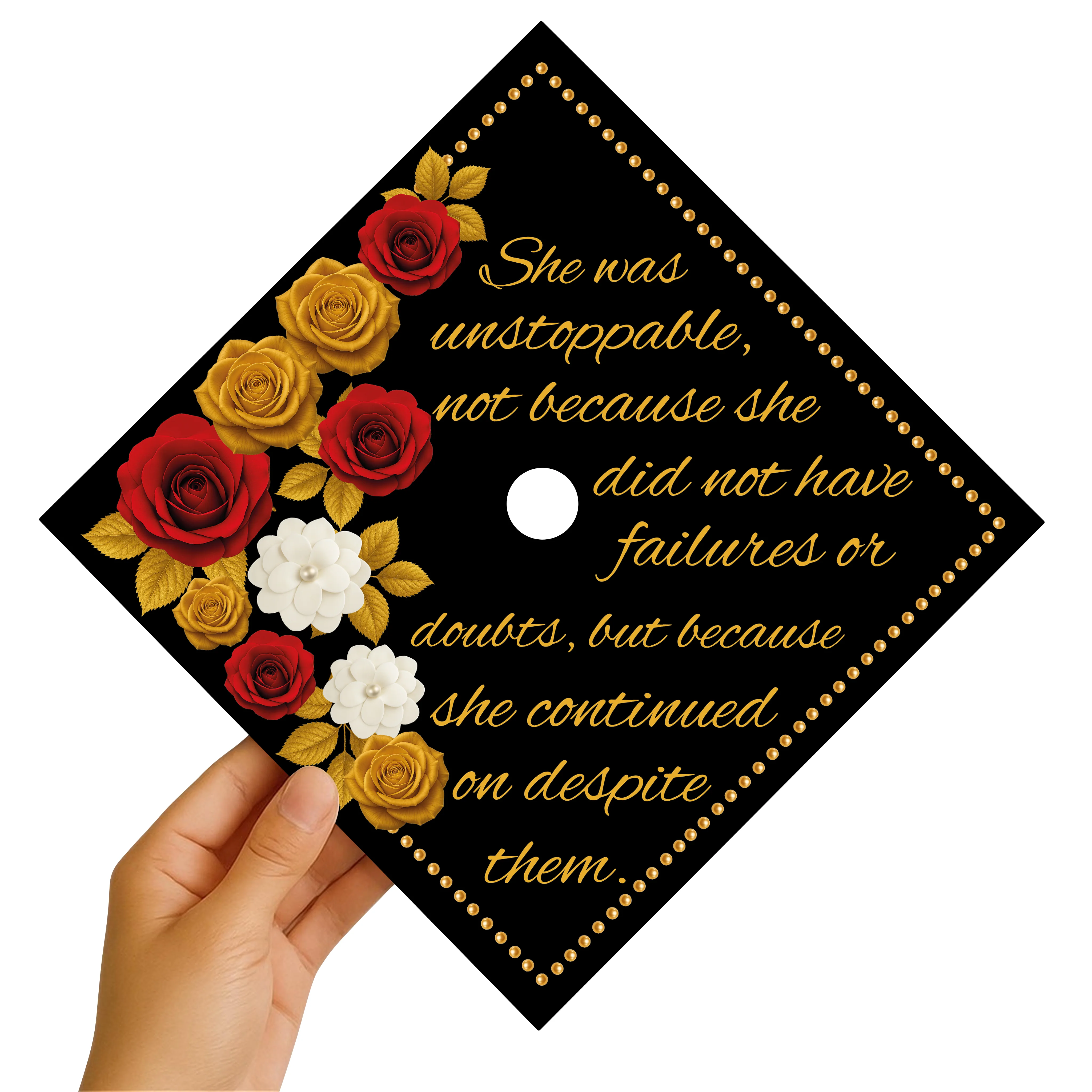 She Was Unstoppable Graduation Cap Topper - Image 2