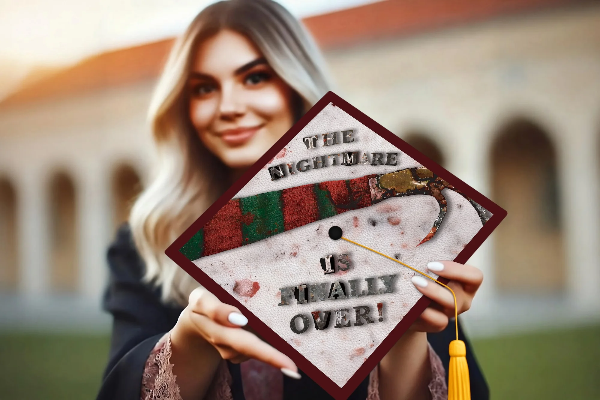 The Nightmare Is Over Graduation Cap Topper - Image 3